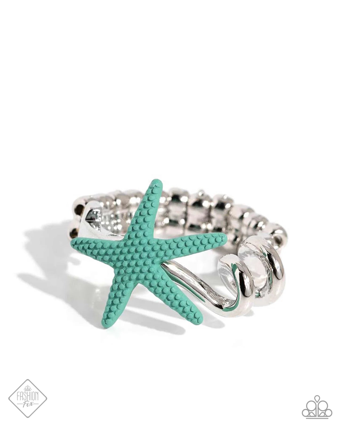 Wish Upon A STARFISH Blue Starfish Ring Sunset Sightings April 2024 Fashion Fix Paparazzi R0717