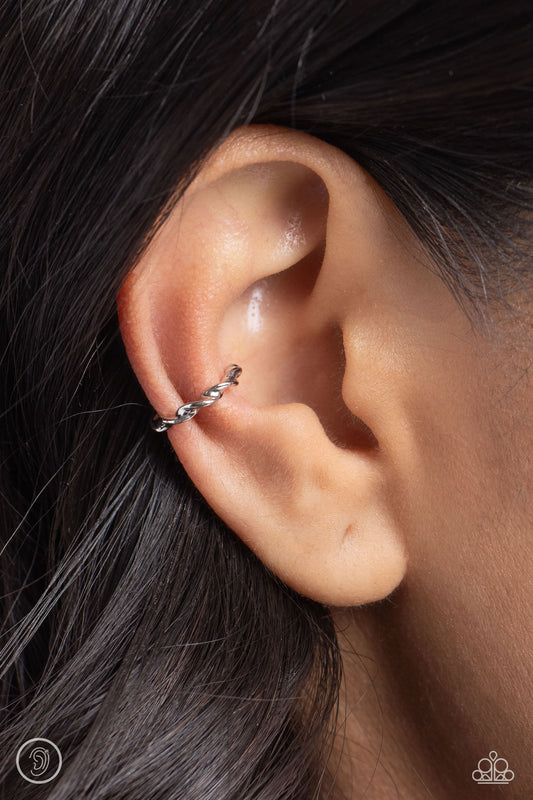 Hey, Hot CUFF! Silver Ear Cuff Paparazzi E1903