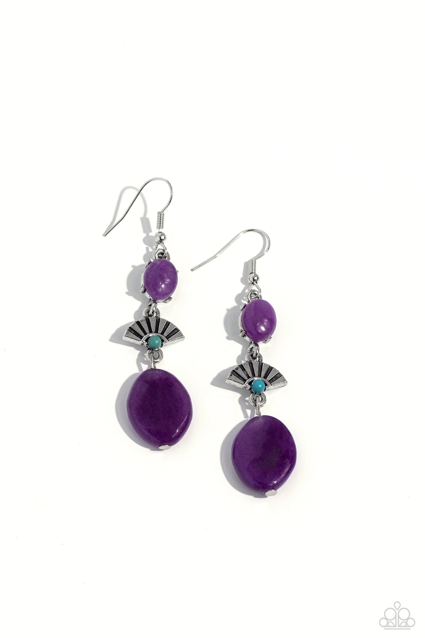 Creative Cascade - Purple Amethyst Stone Santa Fe Style Earring Paparazzi E1926