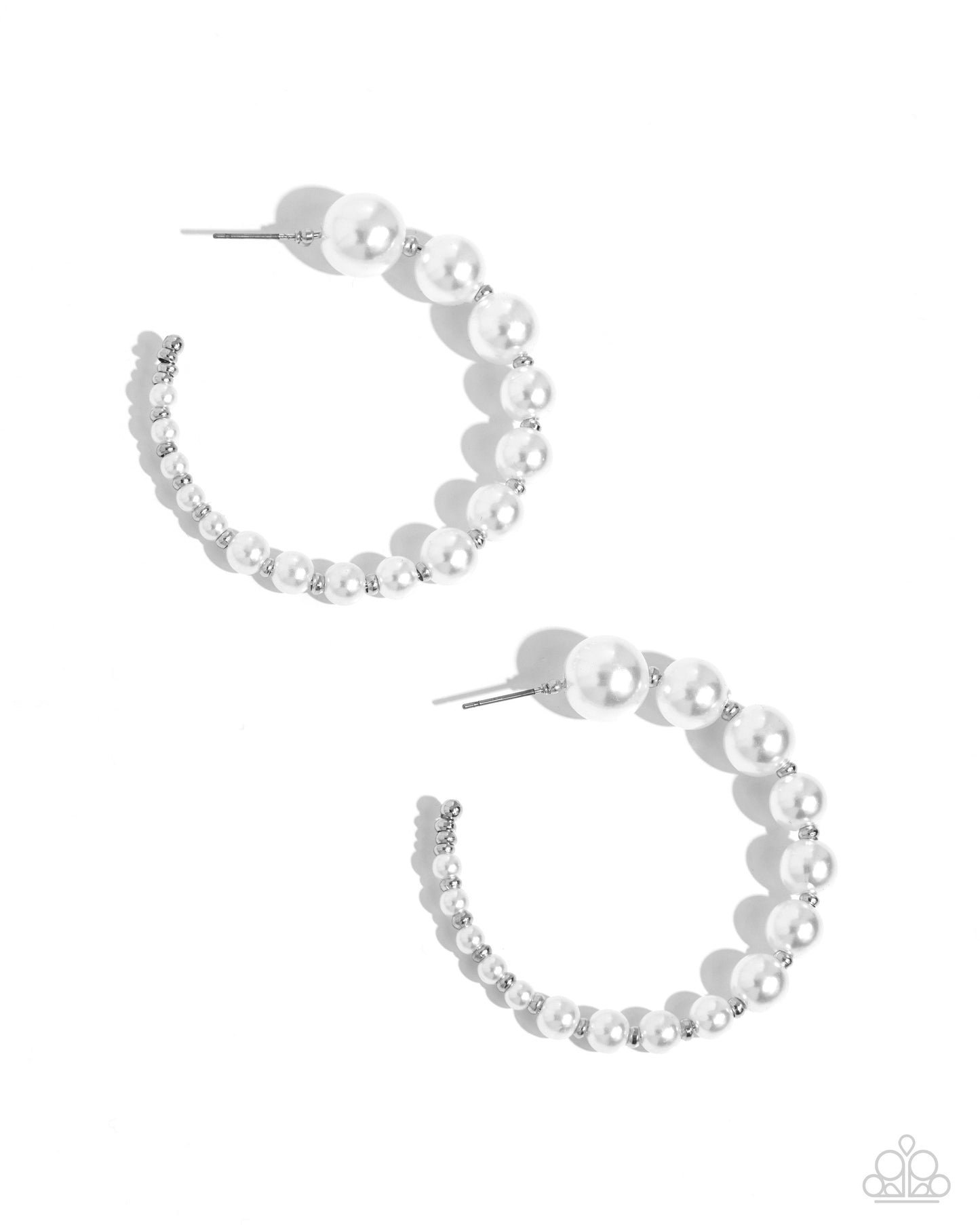 Candidate Class - White Pearl 2 Inch Hoop Earring Paparazzi E1935