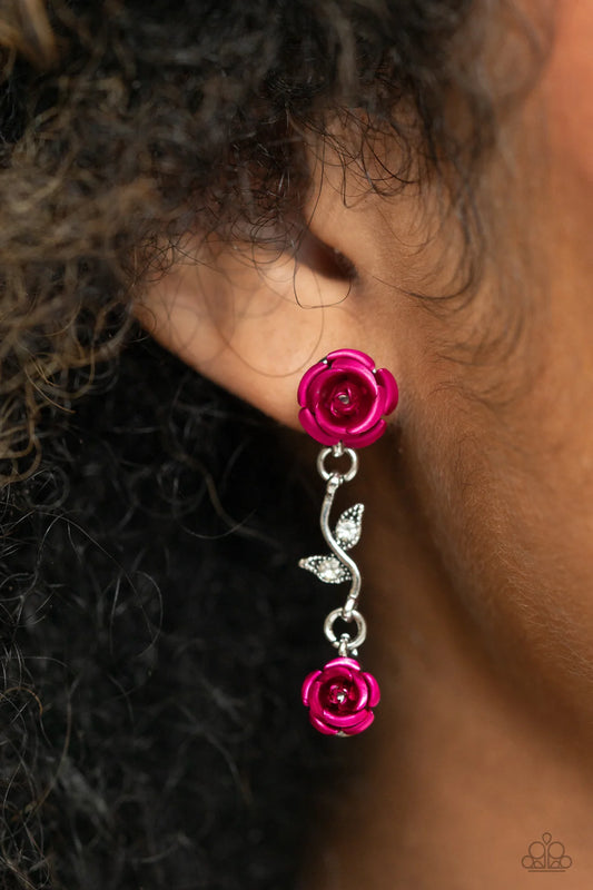 Led By The Rose Pink Post Earring Paparazzi E2035