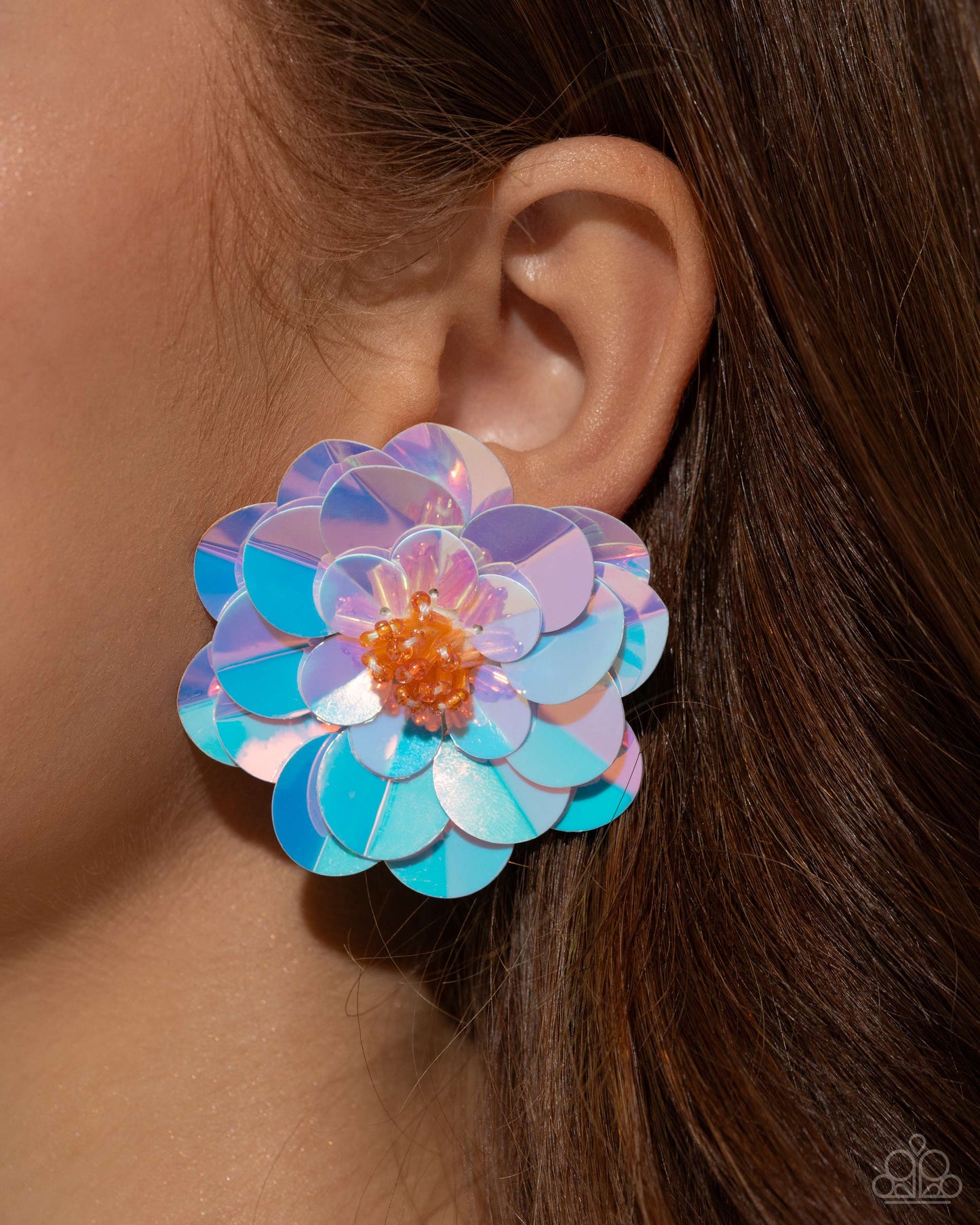 Floating Florals - Multi Iridescent Acrylic Flower Post Earring Life Of The Party May 2024 Paparazzi E1993