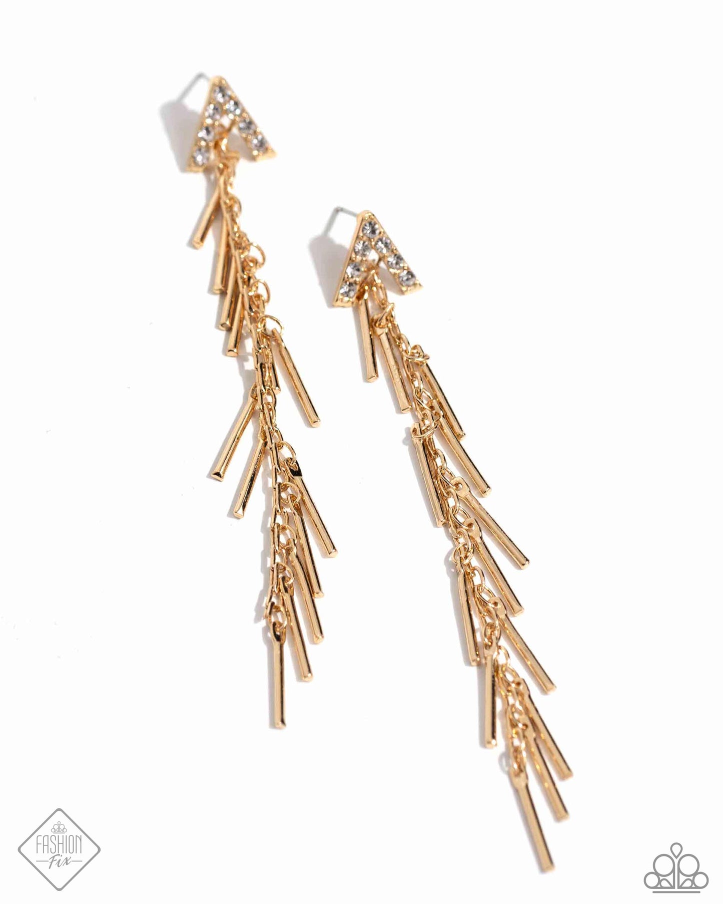 Linear Landmark - Gold Earring Magnificent Musings Fashion Fix May 2024 Paparazzi E2028