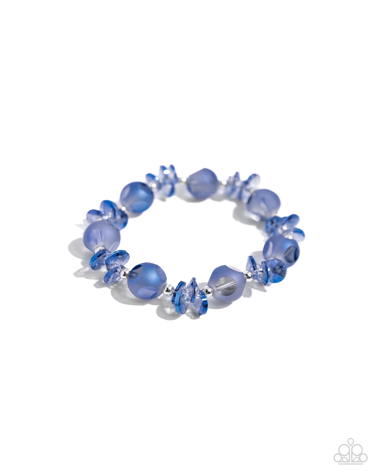 Lets Start at the FAIRY Beginning - Blue Spotted & Splashed Bead Stretch Bracelet Paparazzi B1570