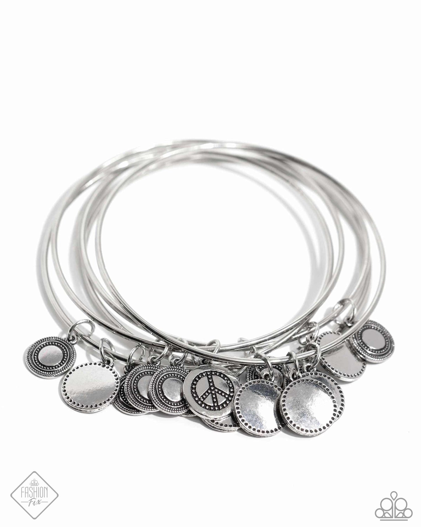 My Interest is Piqued - Silver Bangle Bracelet Santa Fe Style Fashion Fix April 2024 Paparazzi B1588