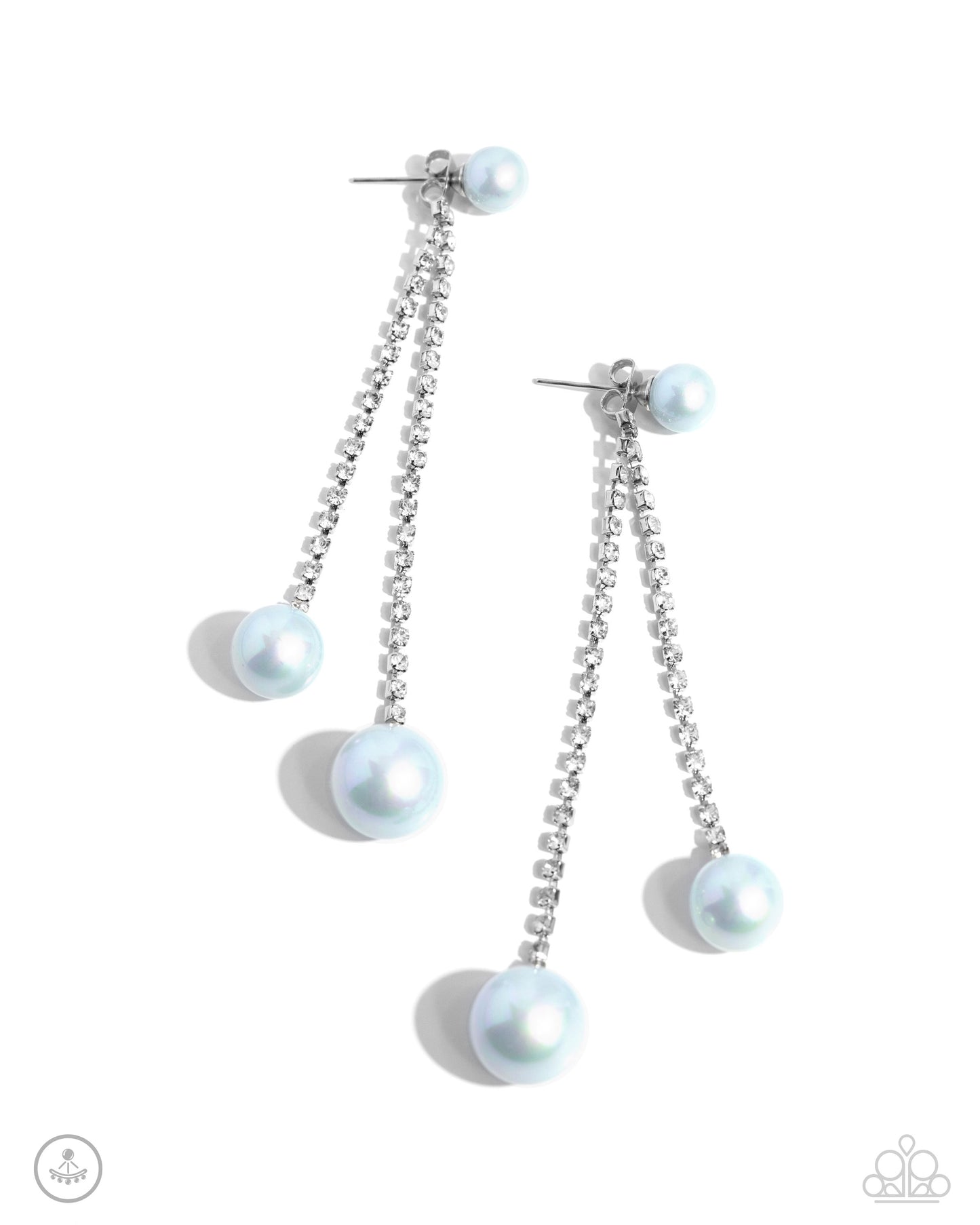 Give Us A PEARL! - Blue Pearl Double Sided Post Earring Paparazzi E2041