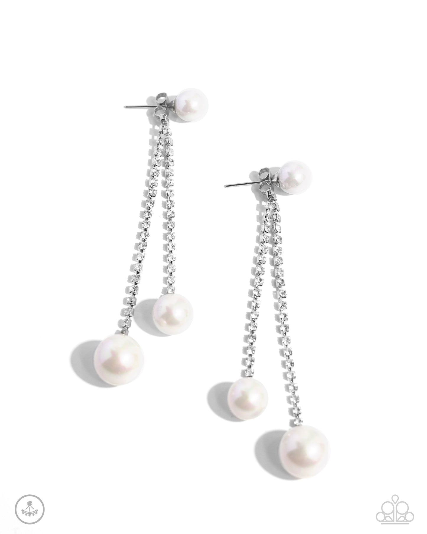 Give Us A PEARL! - White Pearl Double Sided Post Earring Paparazzi E2253