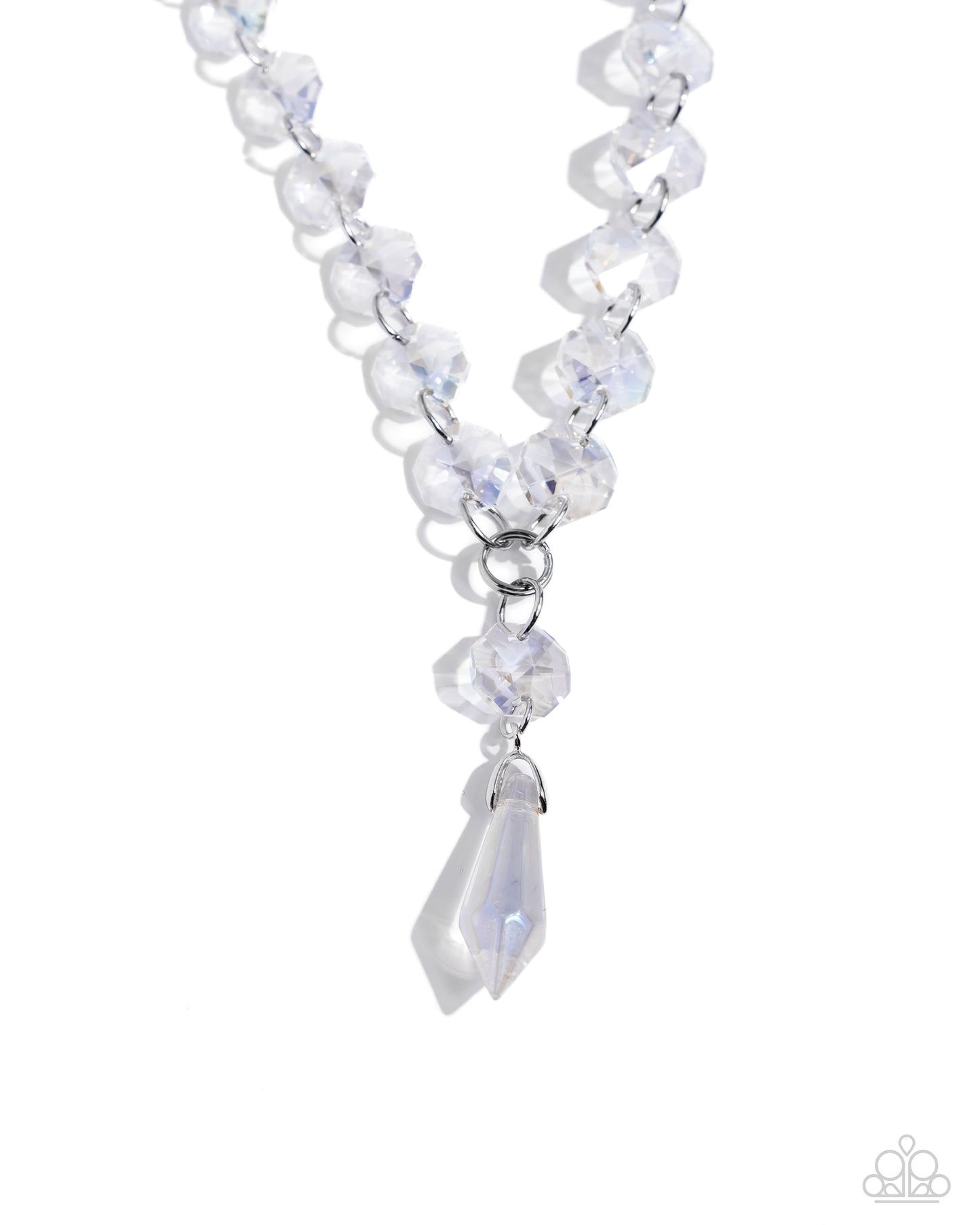 Celestial Class - White Opalescent & UV Shimmer Bead Necklace Paparazzi N2578