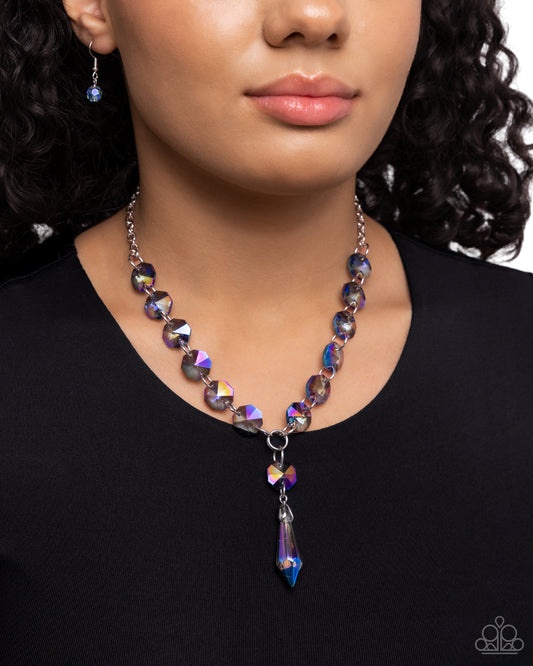 Celestial Class - Blue UV Shimmer Bead Necklace Paparazzi N2408