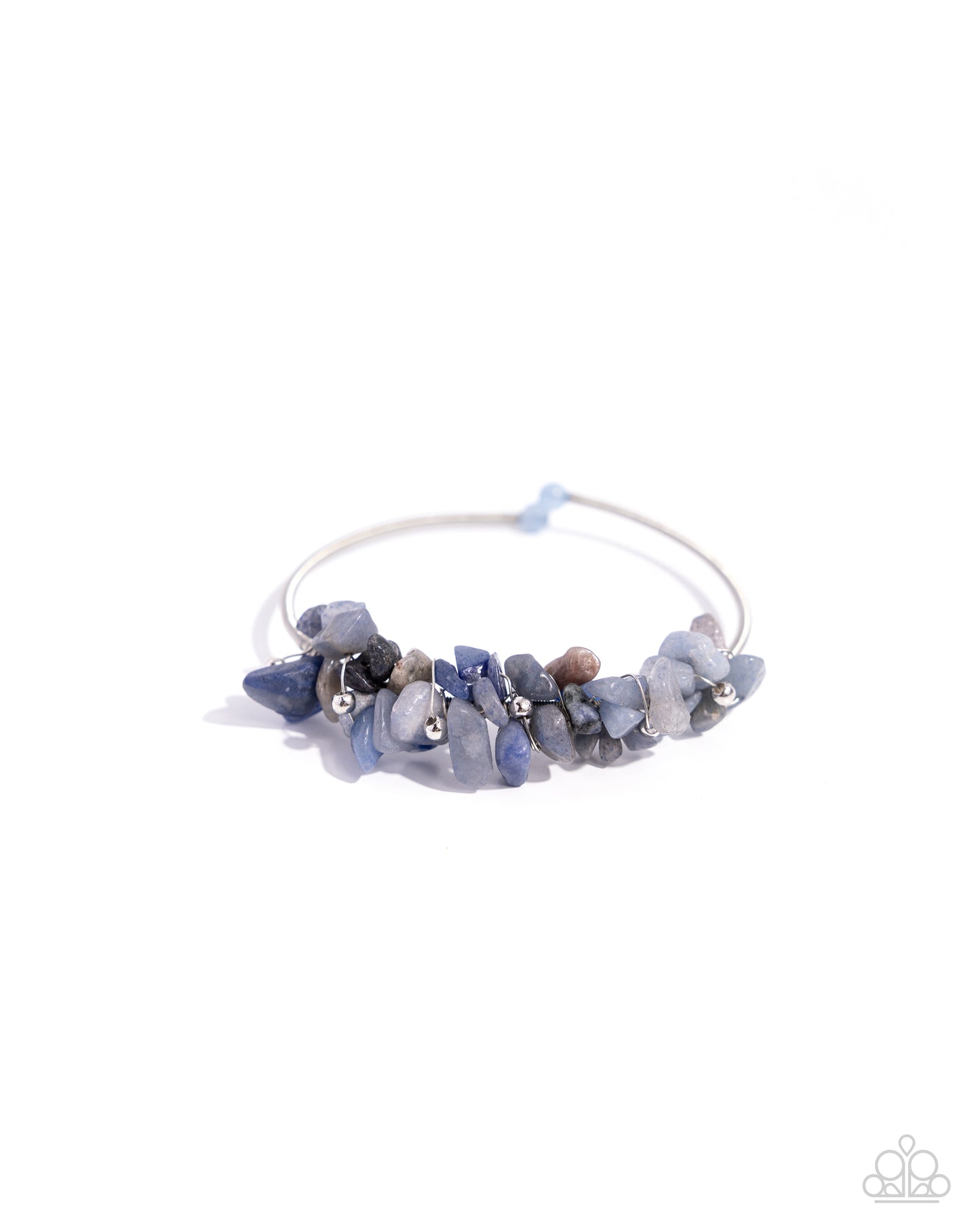 Dainty Deconstruction - Blue Stone Bead Cuff Bracelet Paparazzi B1684