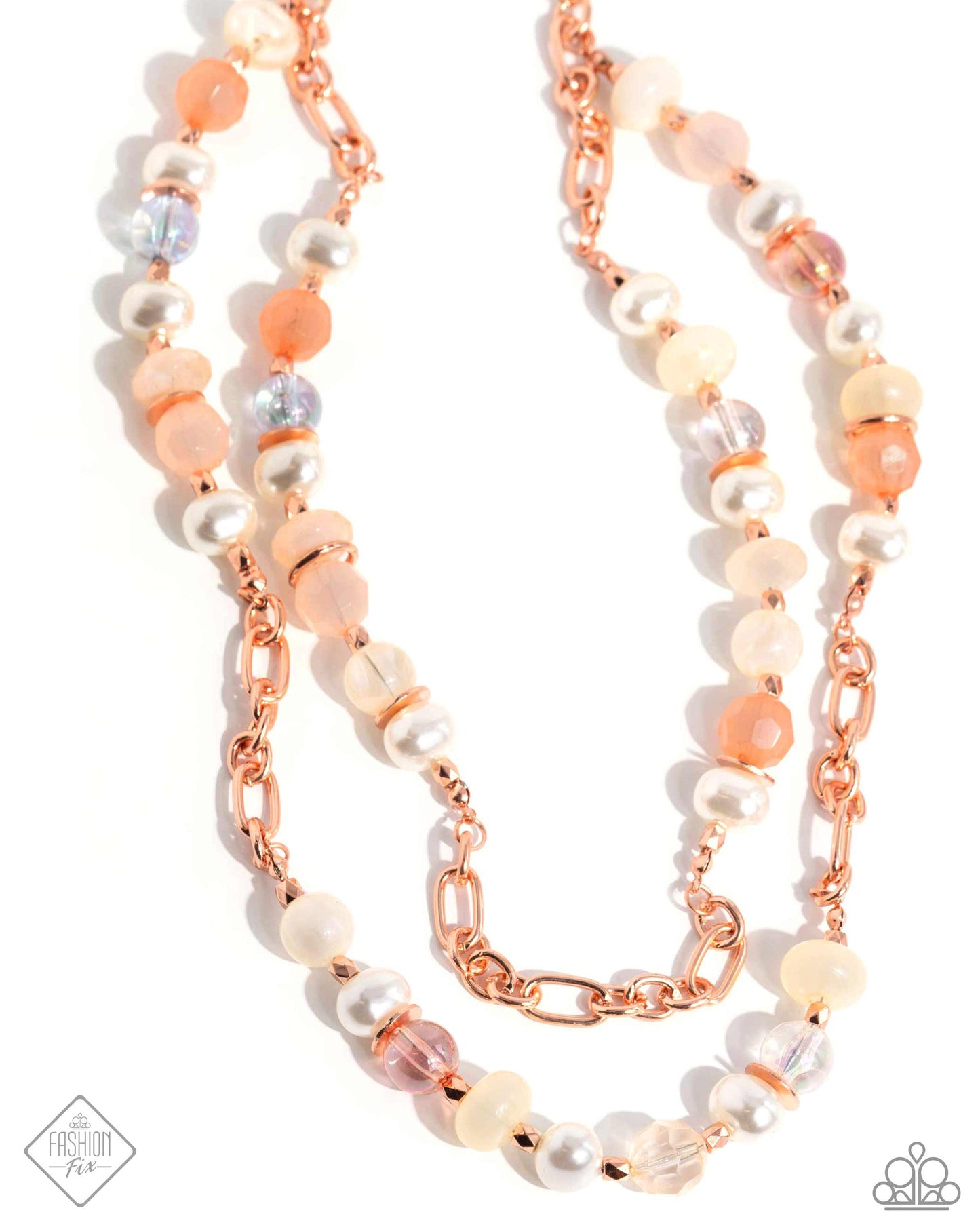 Crack of Dawn - Copper - Shiny Copper Necklace Glimpses Of Malibu Fashion Fix May 2024 Paparazzi N2365