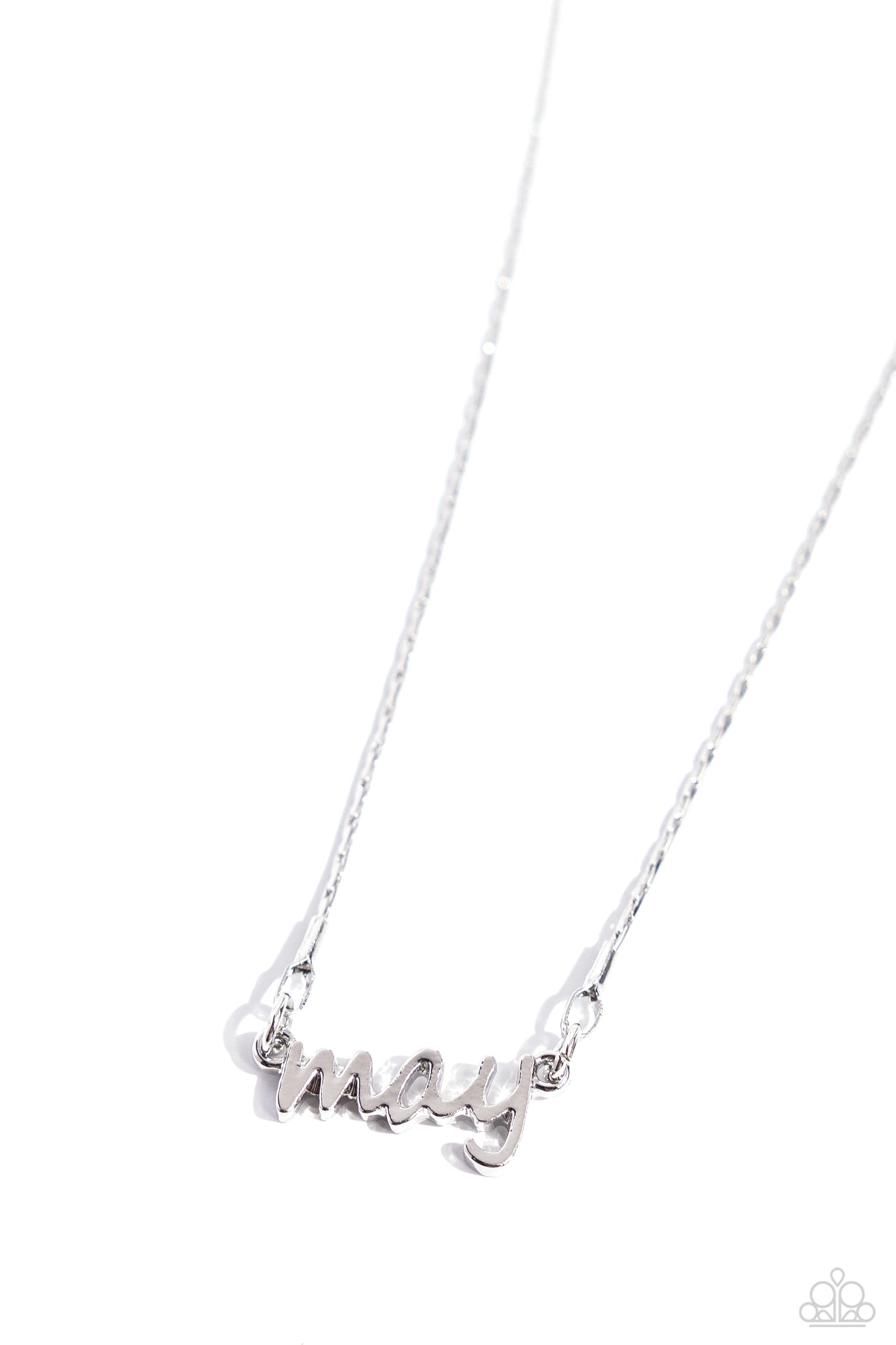 Birth Month Bling - May - Silver Birth Month Necklace Paparazzi N3099