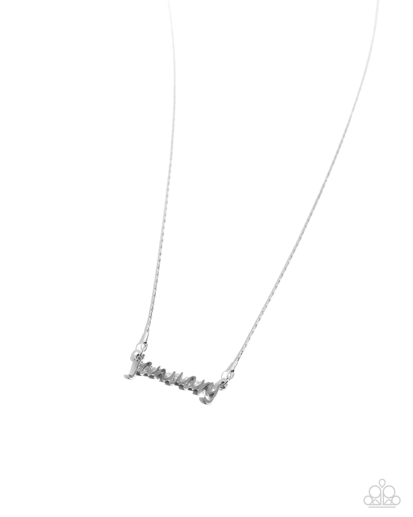Paparazzi Birth Month Bling - January Silver Birthday Necklace N3340