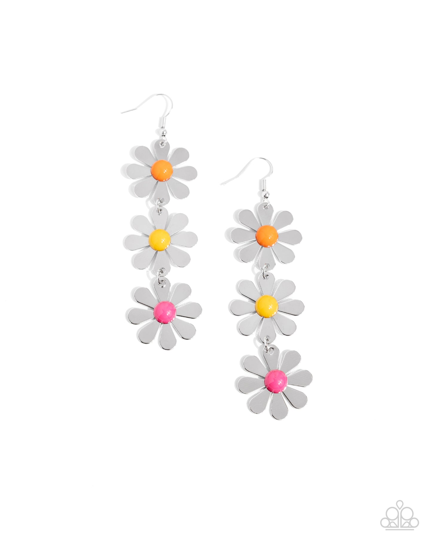 Daisy Dame - Yellow, Pink Peacock, Orange Daisy Flower Earring Paparazzi E0276