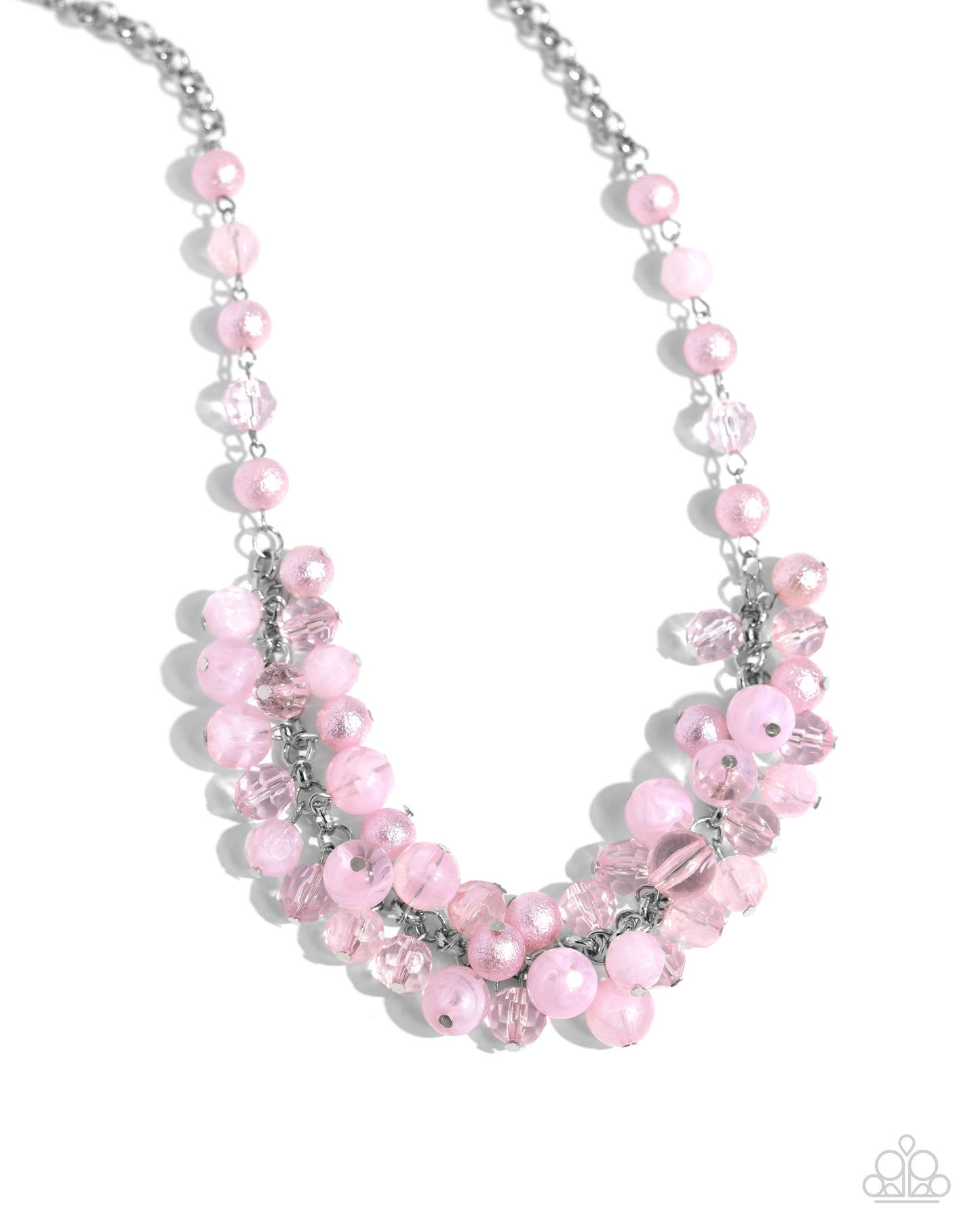 Pearl Pandora - Pink - Baby Pink Opacities & Shimmer Bead Necklace Paparazzi