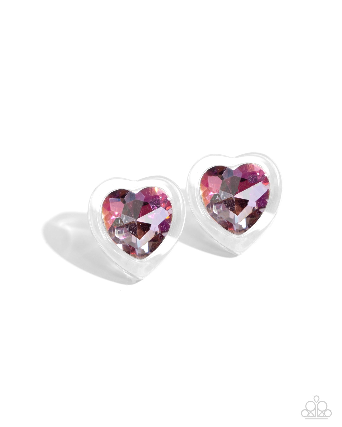 Heart-Pounding Haute - Pink UV Shimmery Heart Earring Paparazzi E2079