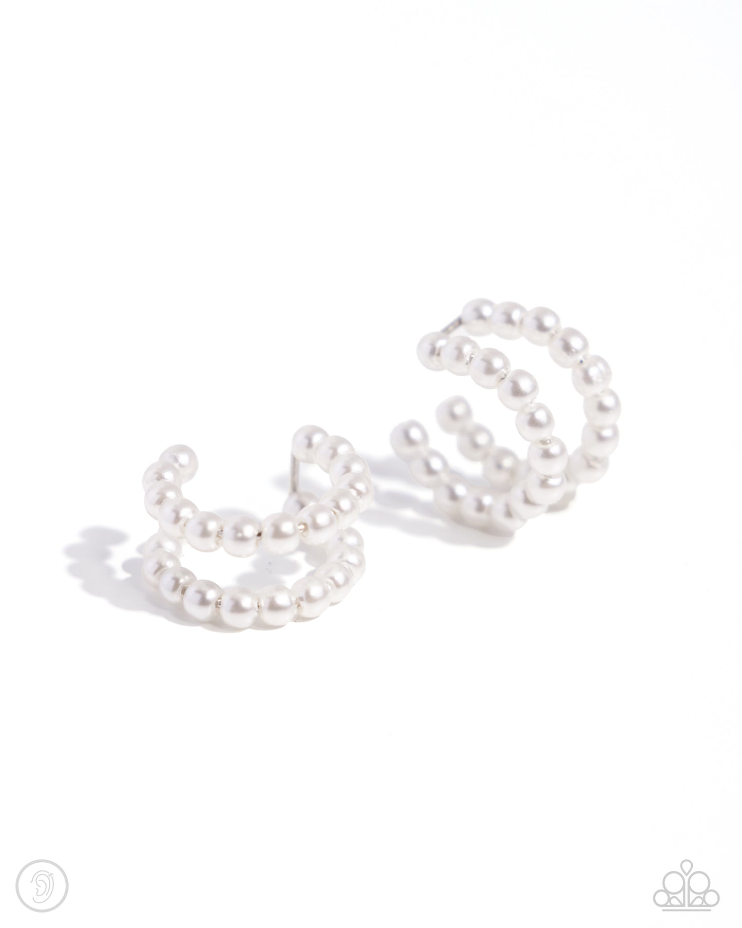 PEARLS Just Want to Have Fun - White Pearl Ear Cuff Paparazzi E2202