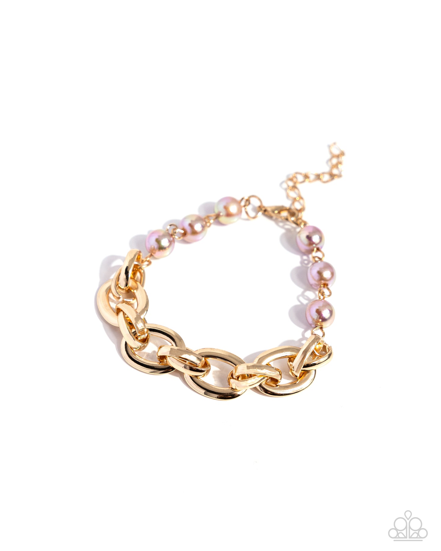 Pearl Pairing - Brown Brush Pearl & Gold Chain Bracelet Paparazzi B1512