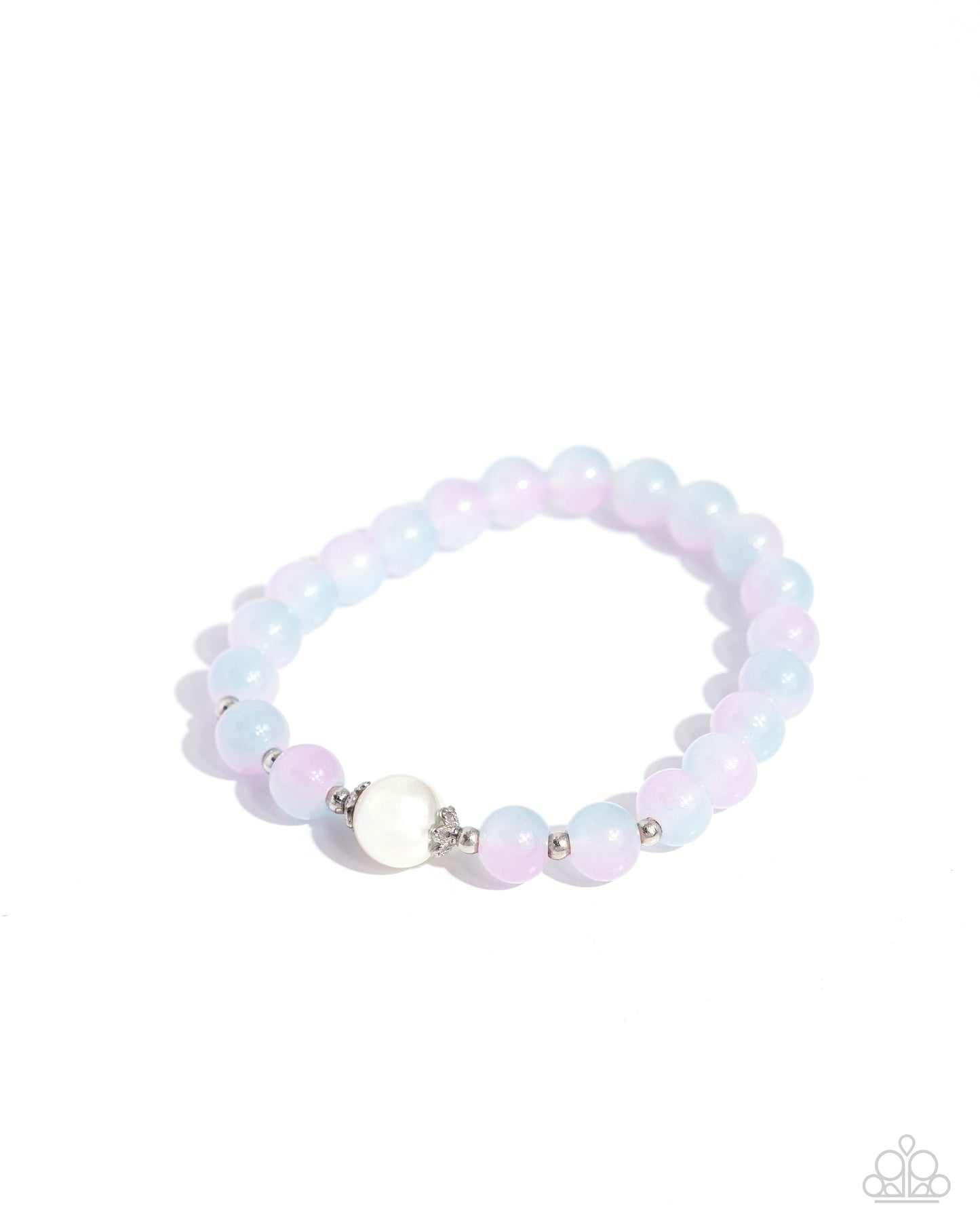 Mermaid Mirror - Pink To Blue Ombre' Bead Mermaid Inspired Stretch Bracelet Paparazzi B1631