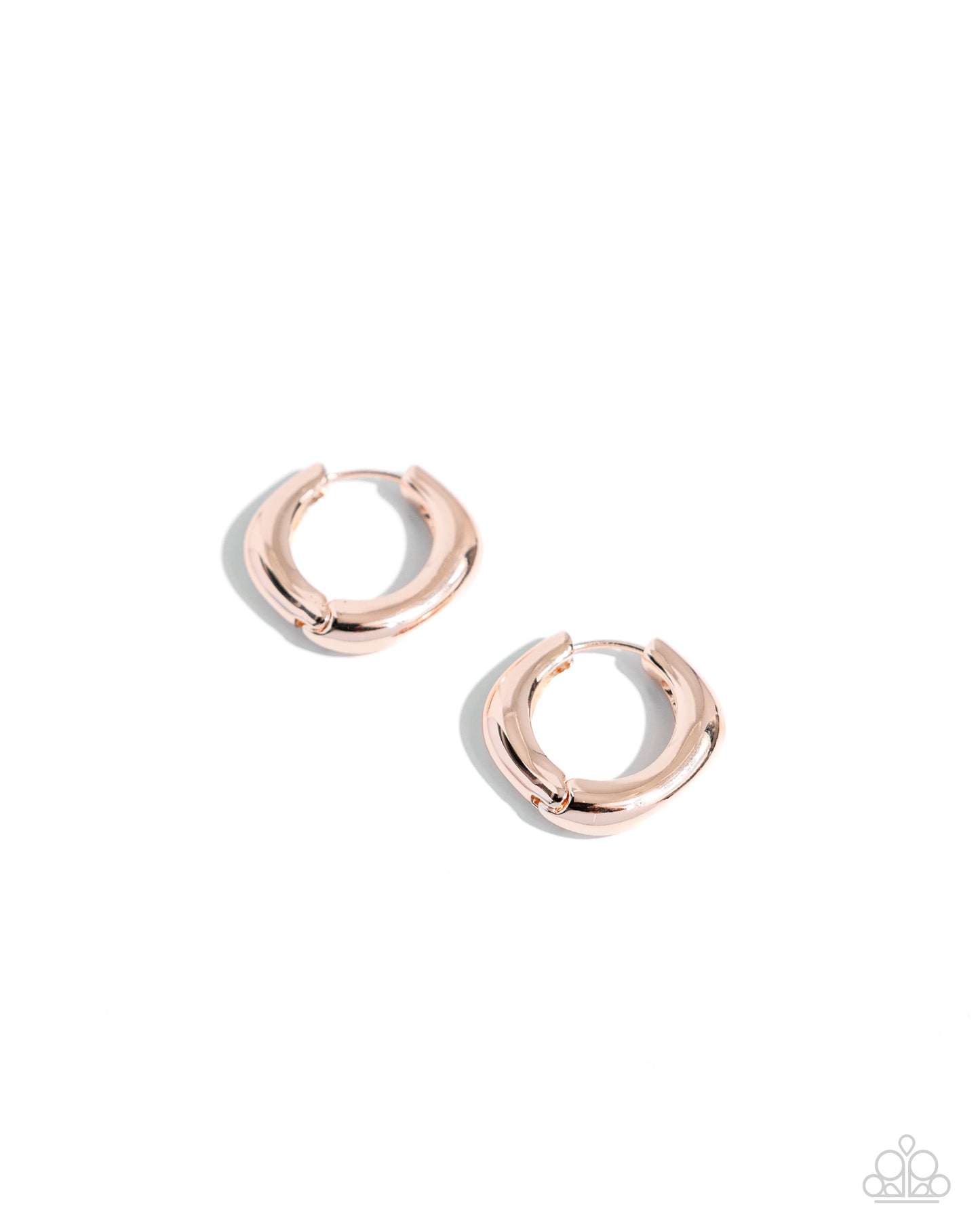 Monochromatic Makeover - Rose Gold 1 Inch Hinge Hoop Earring Paparazzi E1976