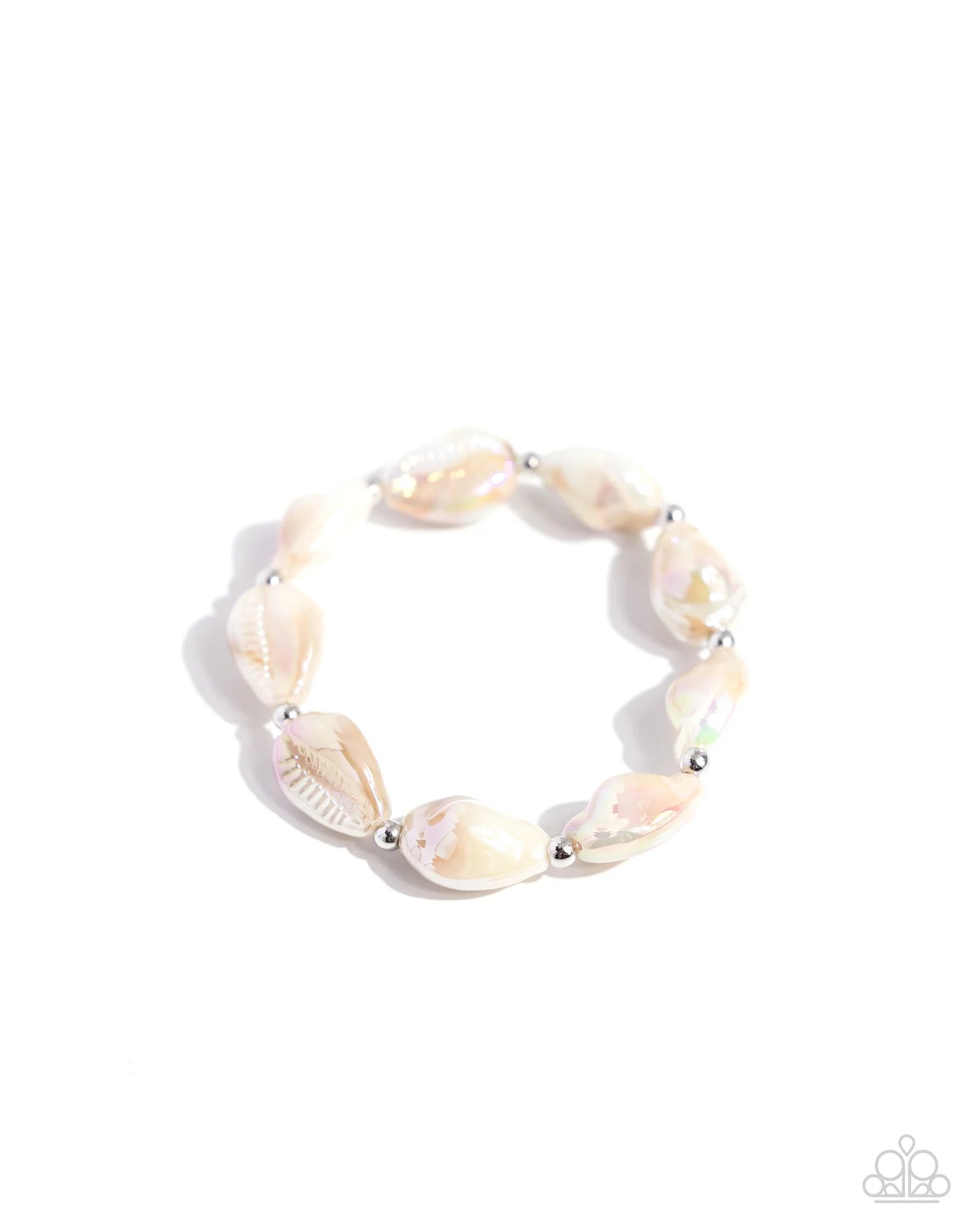 Under My SHELL Brown Shell Stretch Summer Beach Vibe Bracelet Paparazzi B1568