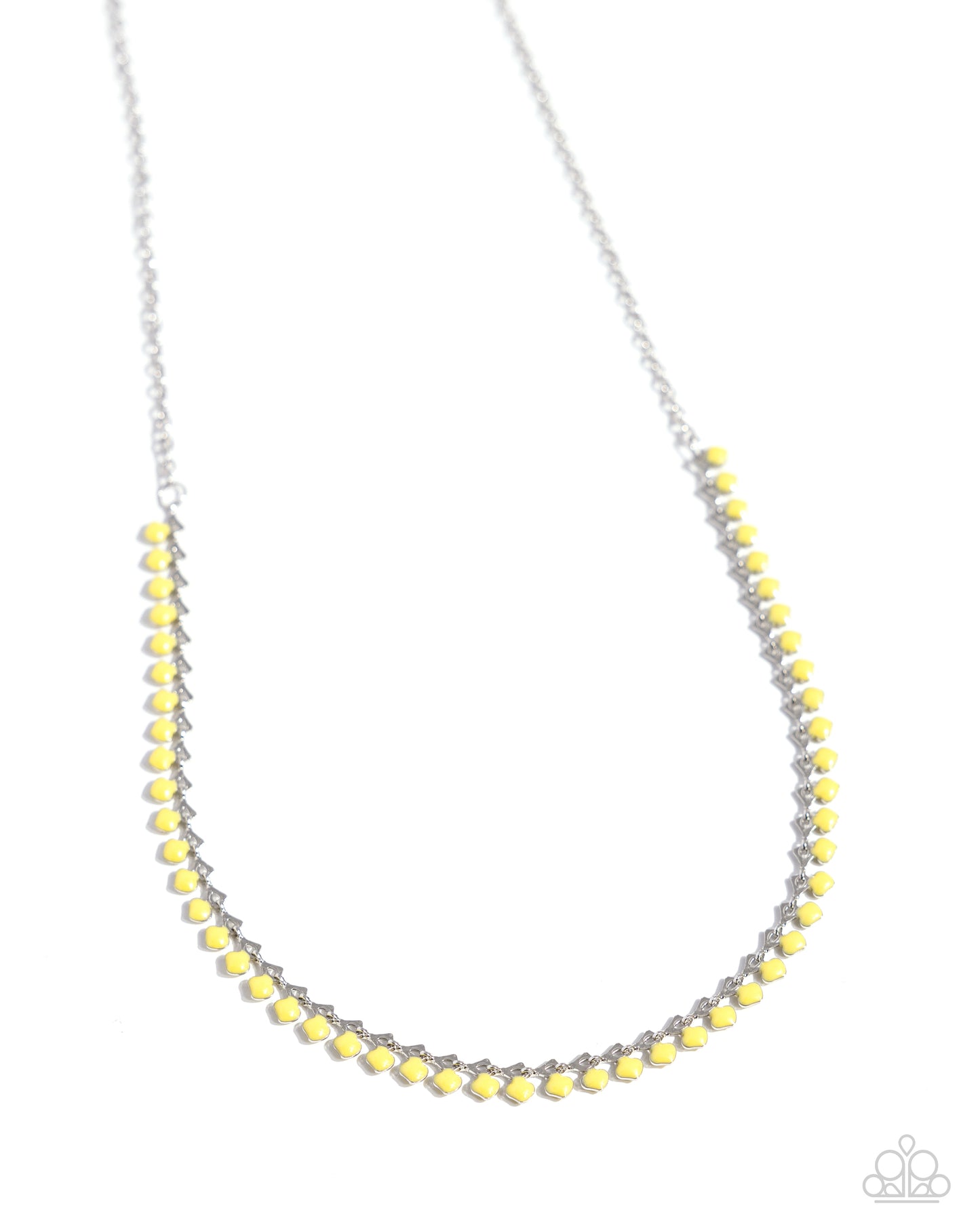 Colored Cadence - Yellow Dainty Lemon Drop Bead Necklace Paparazzi N2334