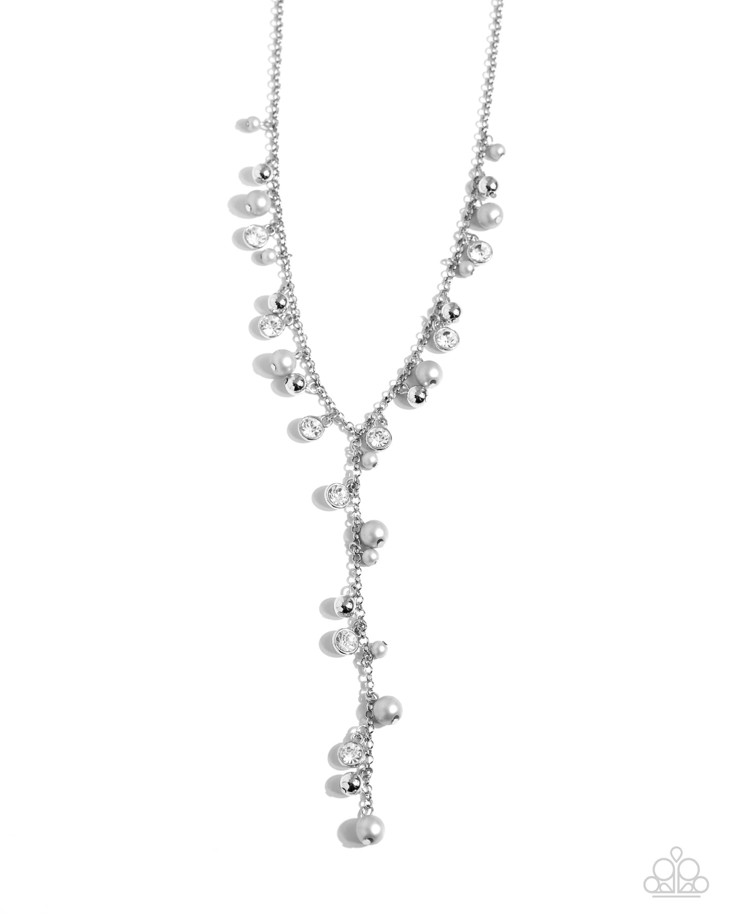 Noble Notion - Silver Chain & Northern Droplet Pearl Bead Necklace Paparazzi N2300