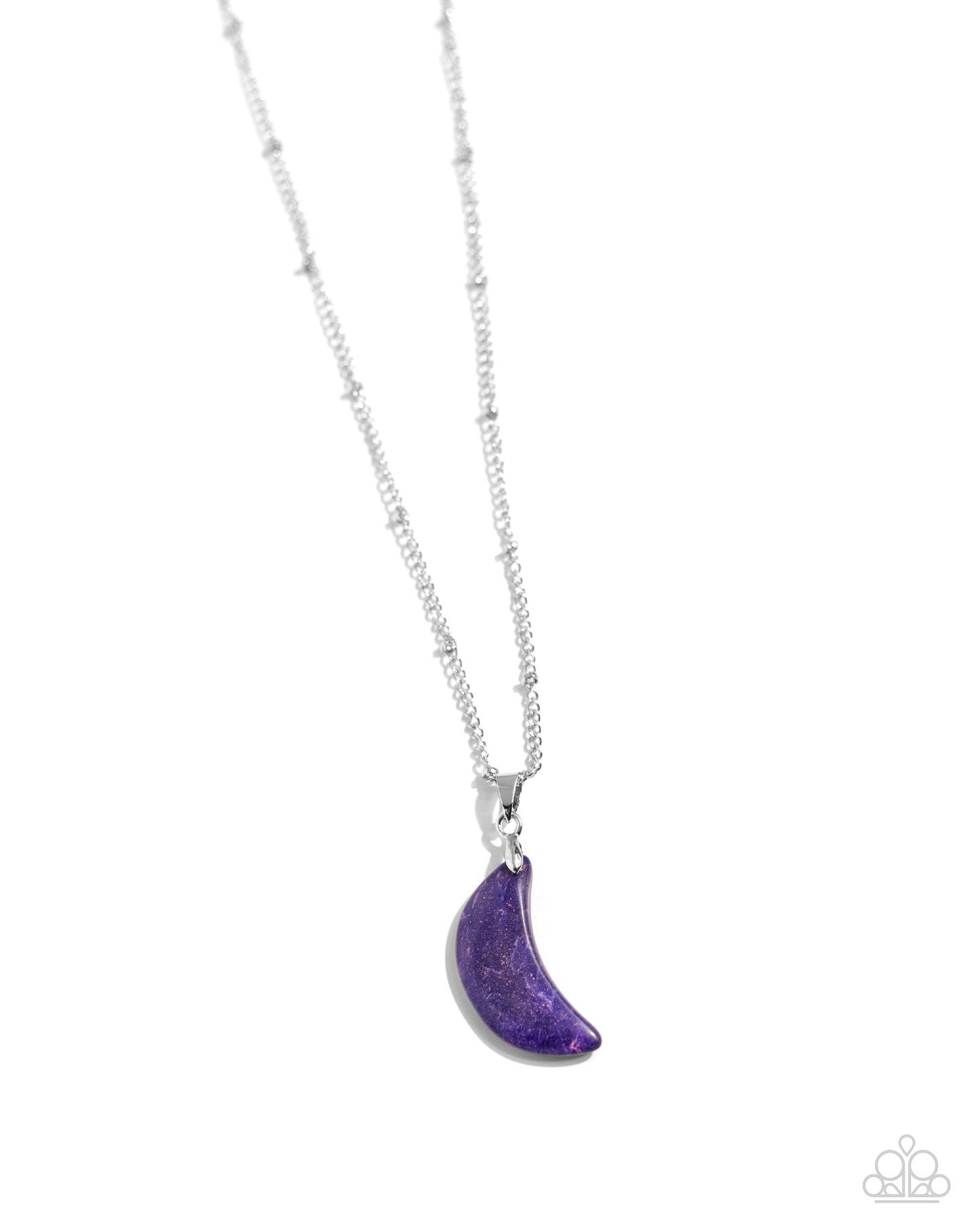 Lunar Lesson - Purple Stone Crescent Moon Necklace Paparazzi N2357