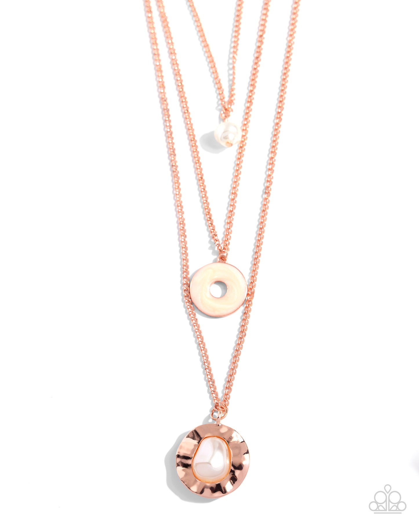 Refined Reaction - Copper - Shiny Copper Baroque Pearl Layered Necklace Paparazzi N2233