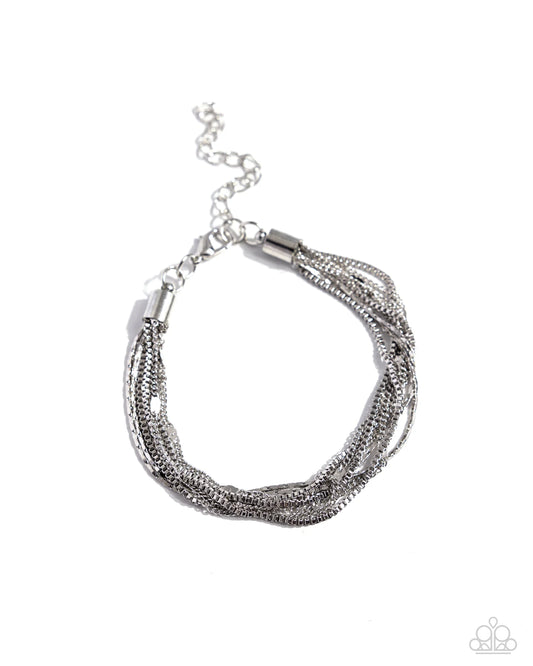 Paparazzi Delicate Darling - Silver Layered Chain Bracelet B2487