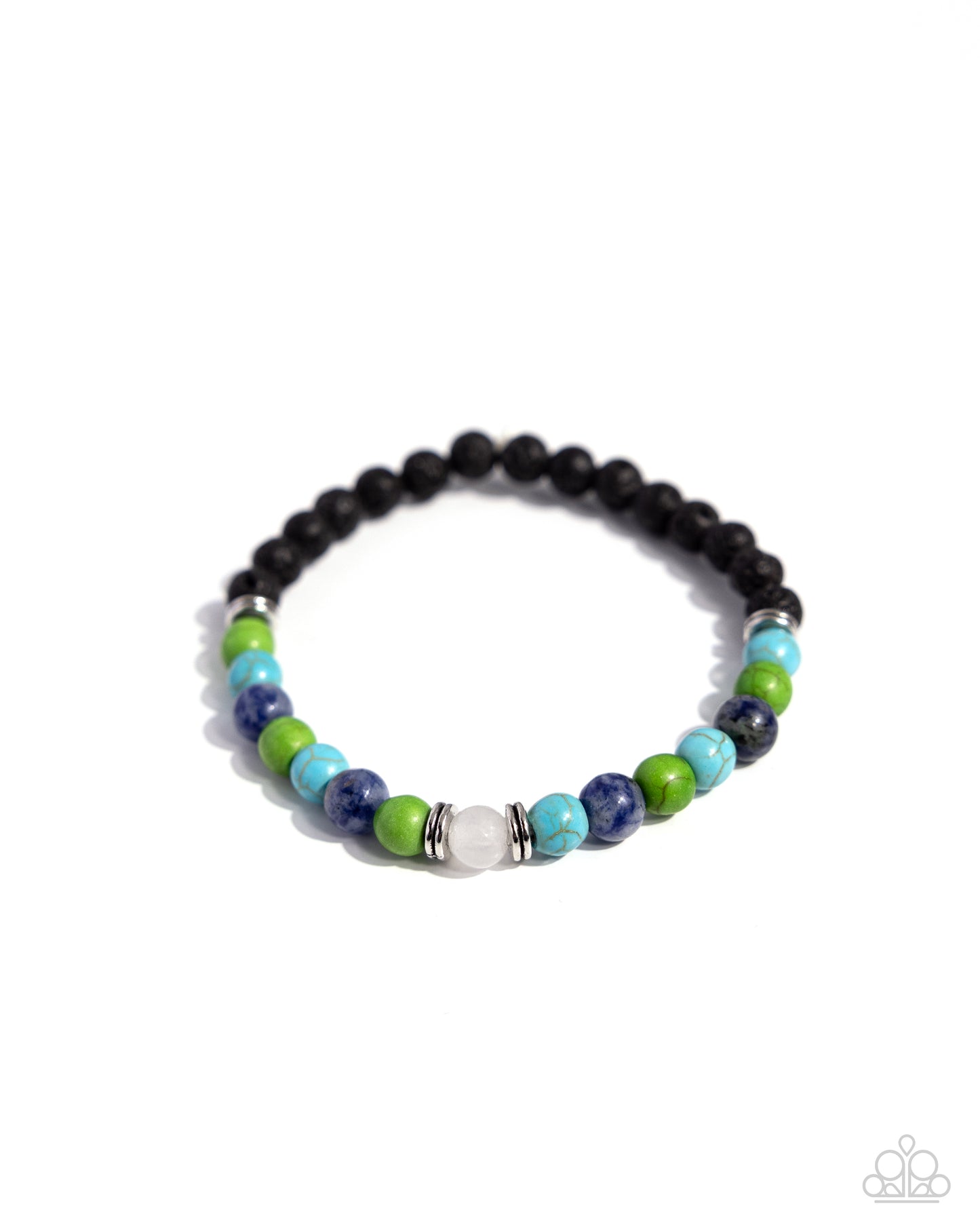 LAVA Will Find a Way - Blue - Apple, Turquoise, Lapis Stone & Black Lave Stone Bracelet Paparazzi B1706