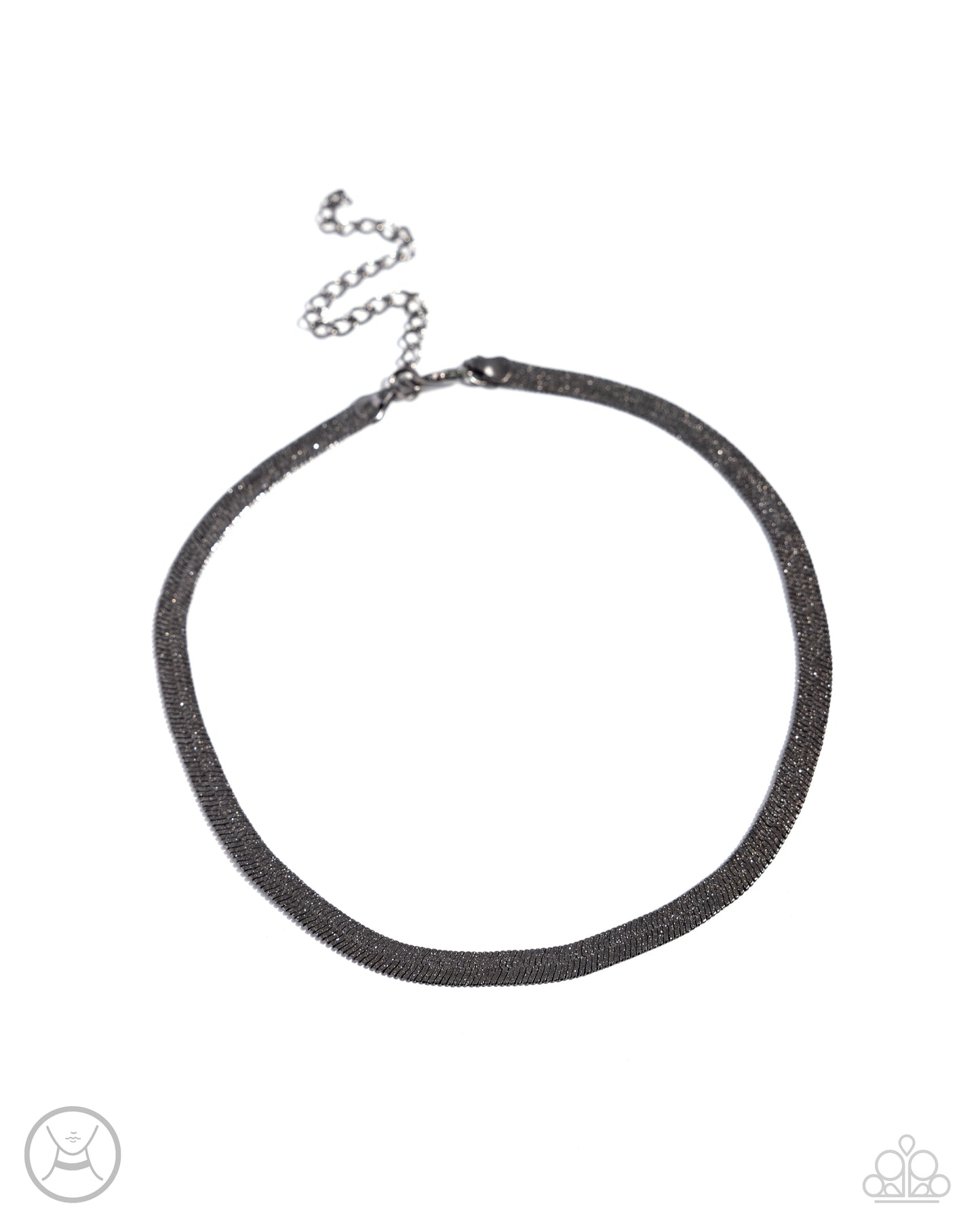 Simply Scintillating - Black Gunmetal Flat Chain Choker Necklace Paparazzi N2218