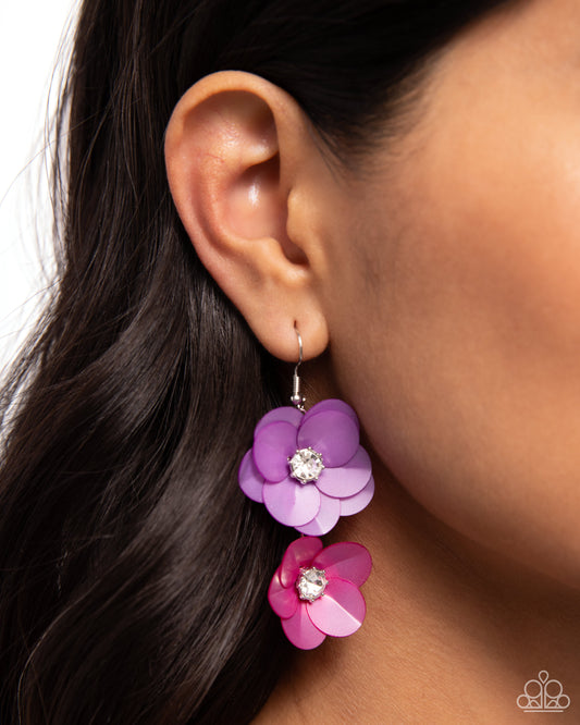 Fairy Tale Florals - Purple Lavender & Orchid Flower Earring Paparazzi E2662