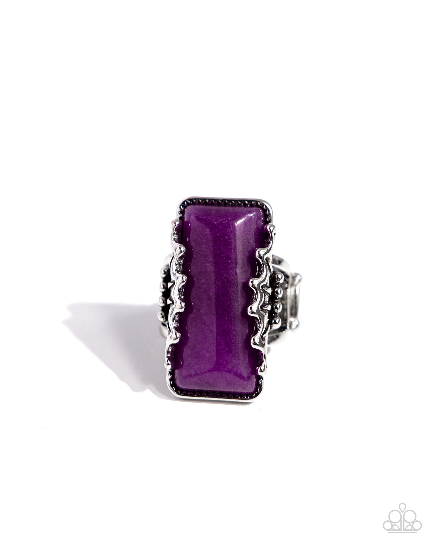 Scalloped Stone - Purple Amethyst Stone Elongated Ring Paparazzi R0789