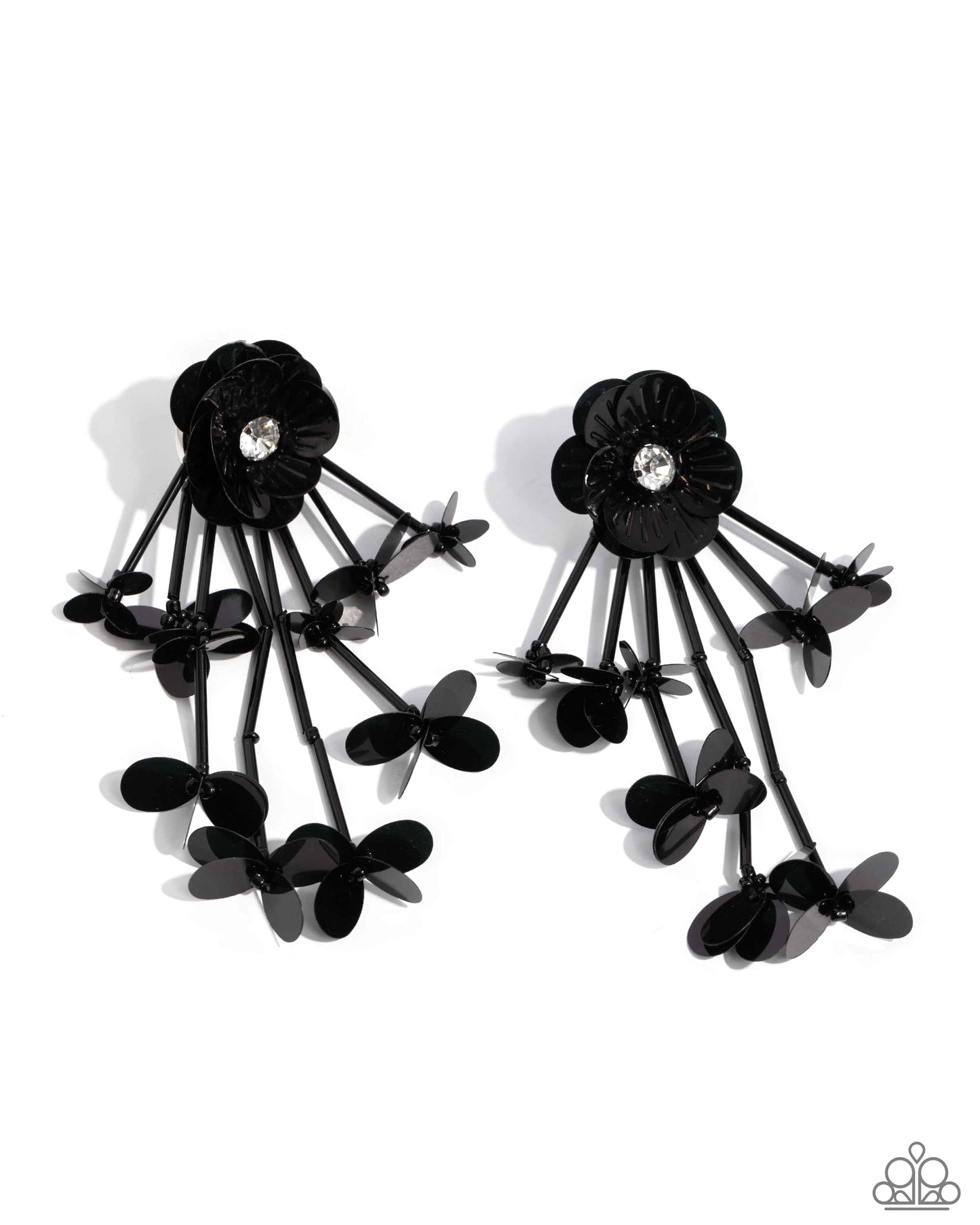 Floral Future Black Flower Post Earring Life Of The Party April 2024 Paparazzi E2049