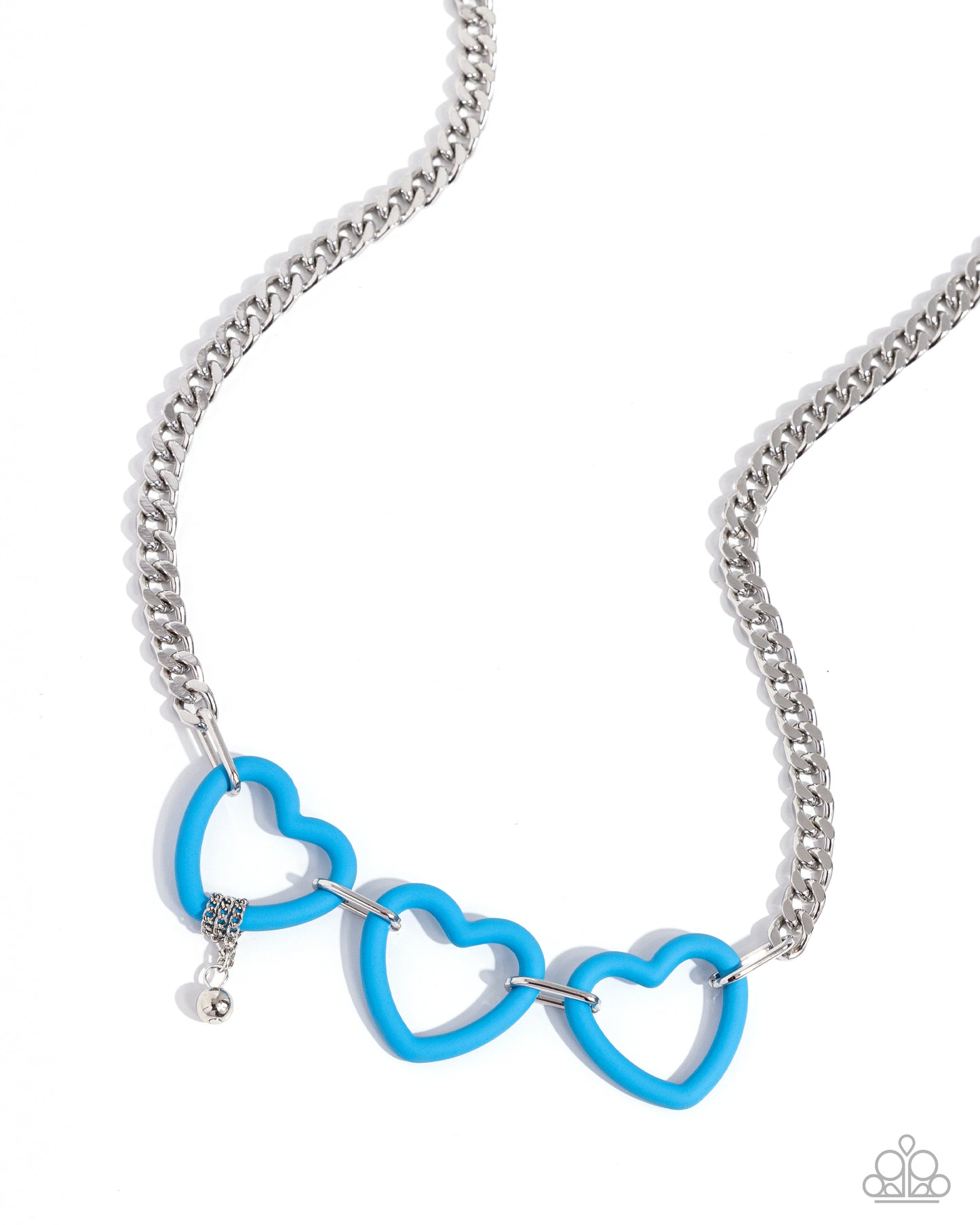 Heart Homage - Blue Acrylic Heart Frame Necklace Paparazzi N2378