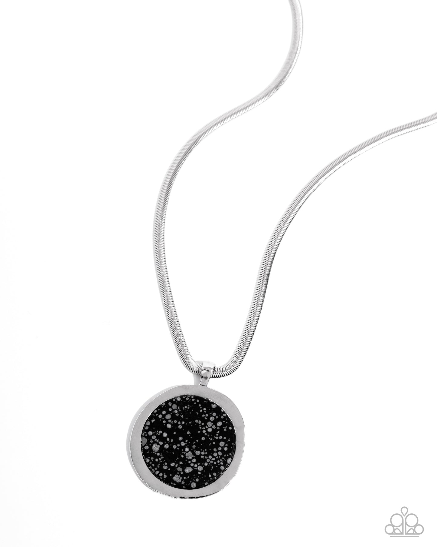 Pendant Puzzle - Black & White Stone Santa Fe Style Necklace Paparazzi