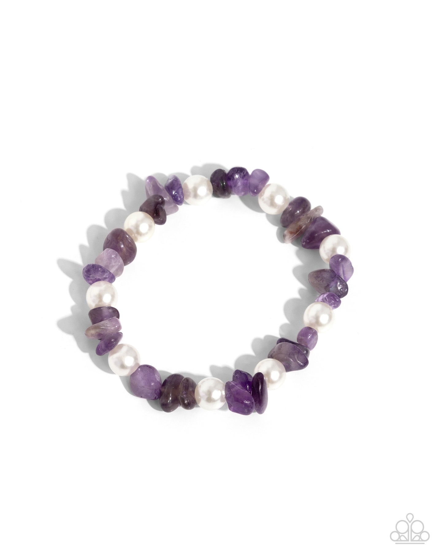 Robust Refinement - Purple Amethyst & White Pearl Stretch Bracelet Paparazzi B1561