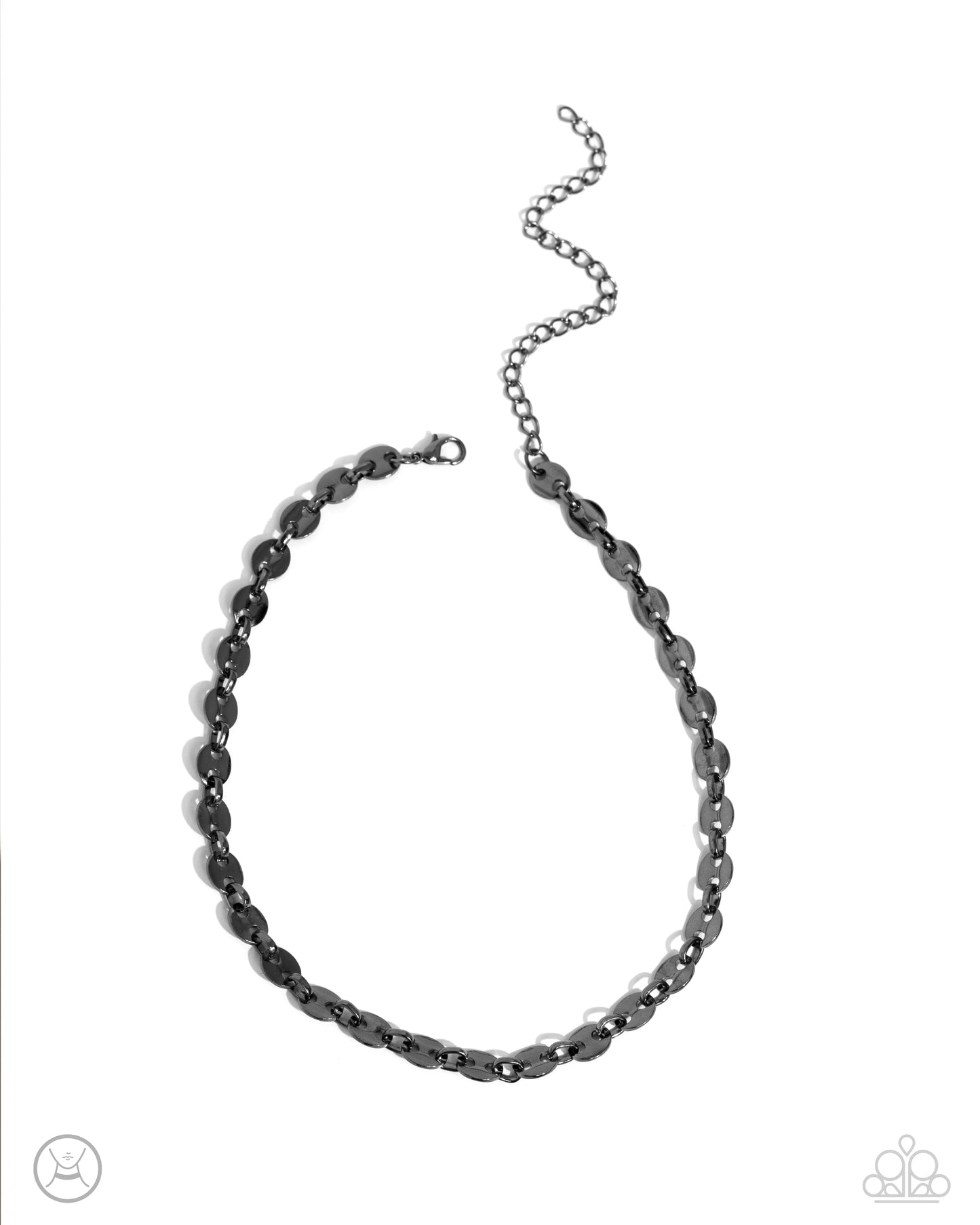 Abstract Advocate - Black Gunmetal Chain Choker Necklace Paparazzi N2267