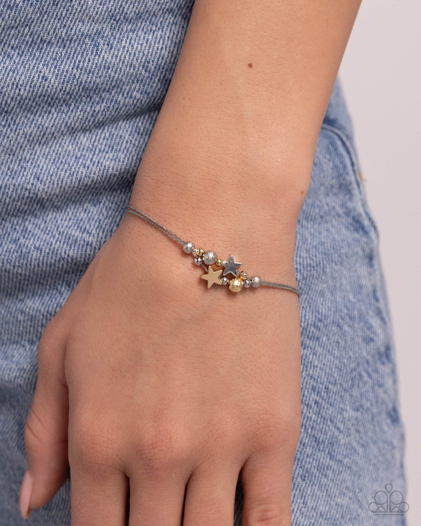 Stellar Specialty - Multi Silver Boston Link Chain, Silver & Gold Bead Bracelet Paparazzi