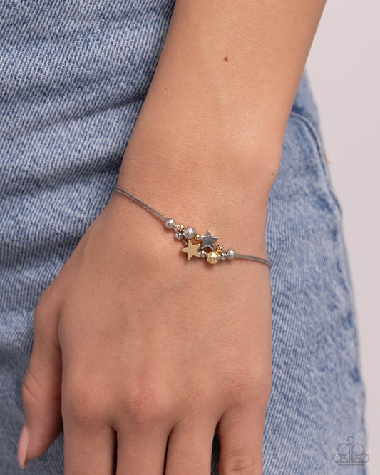 Stellar Specialty - Multi Silver Boston Link Chain, Silver & Gold Bead Bracelet Paparazzi