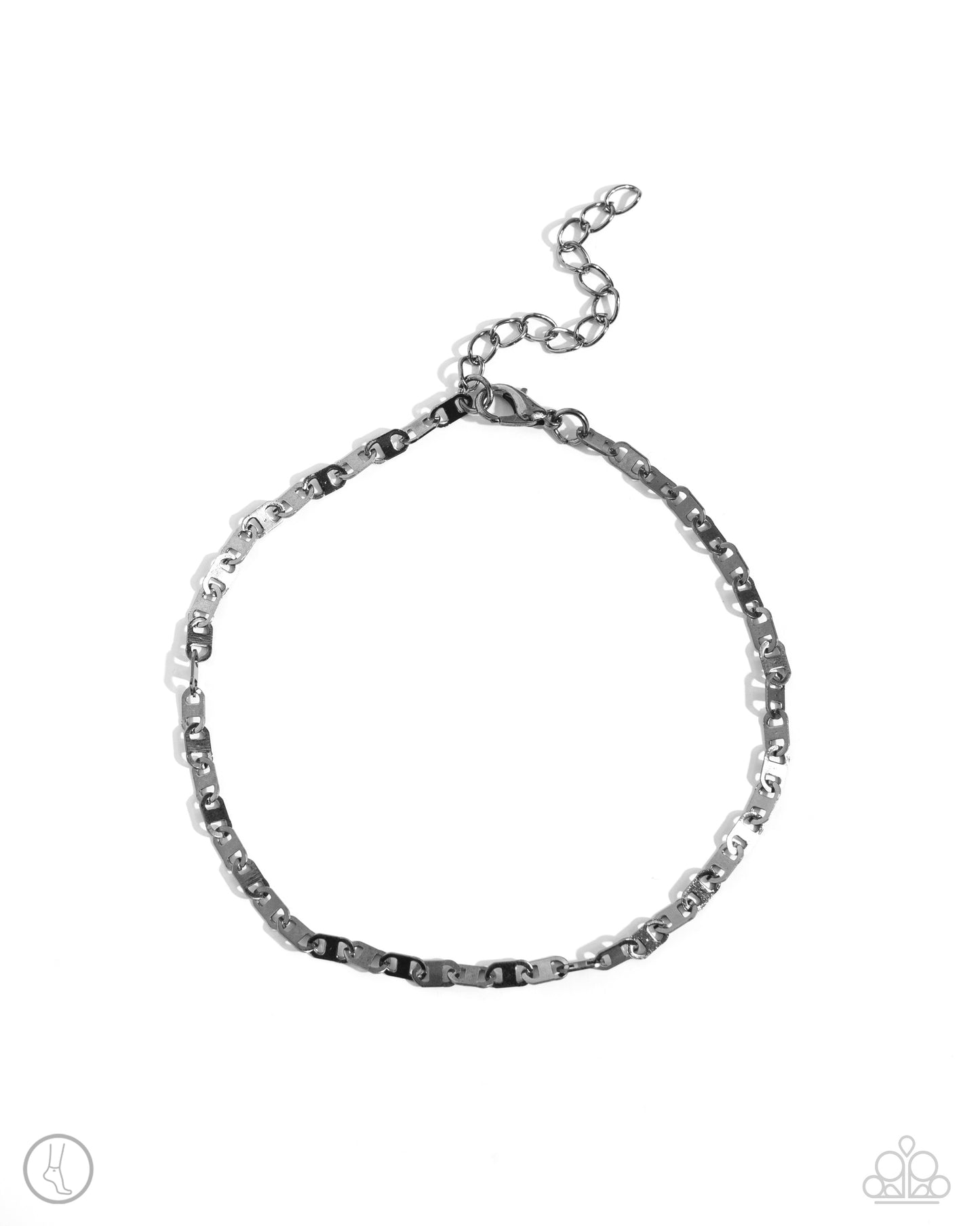 Linked Legacy - Black Gunmetal Soda Can Tab Style Anklet Paparazzi B1518