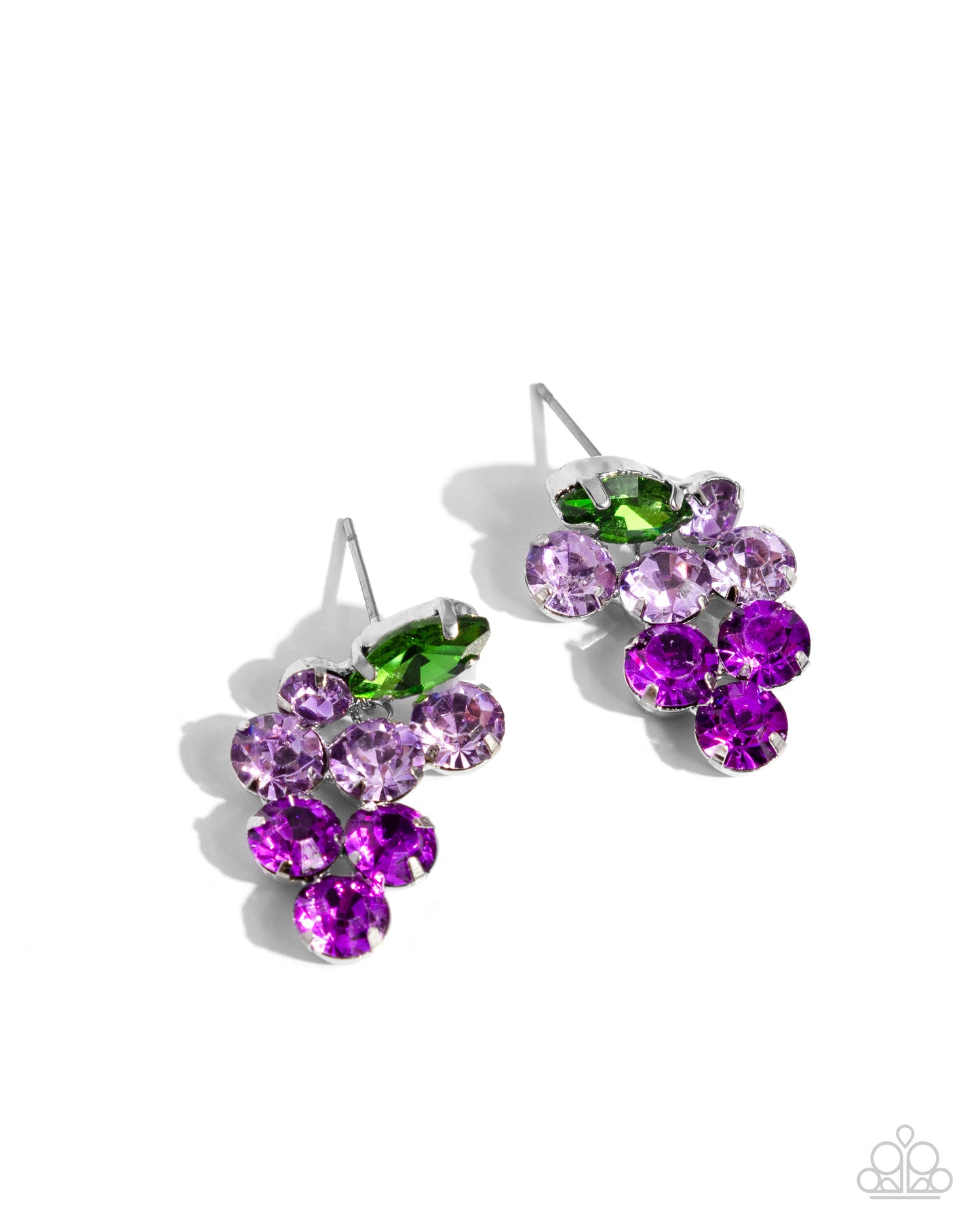 Grapevine Grace - Purple Rhinestone Light To Dark Purple Ombre' Grape Post Earring Paparazzi E2091