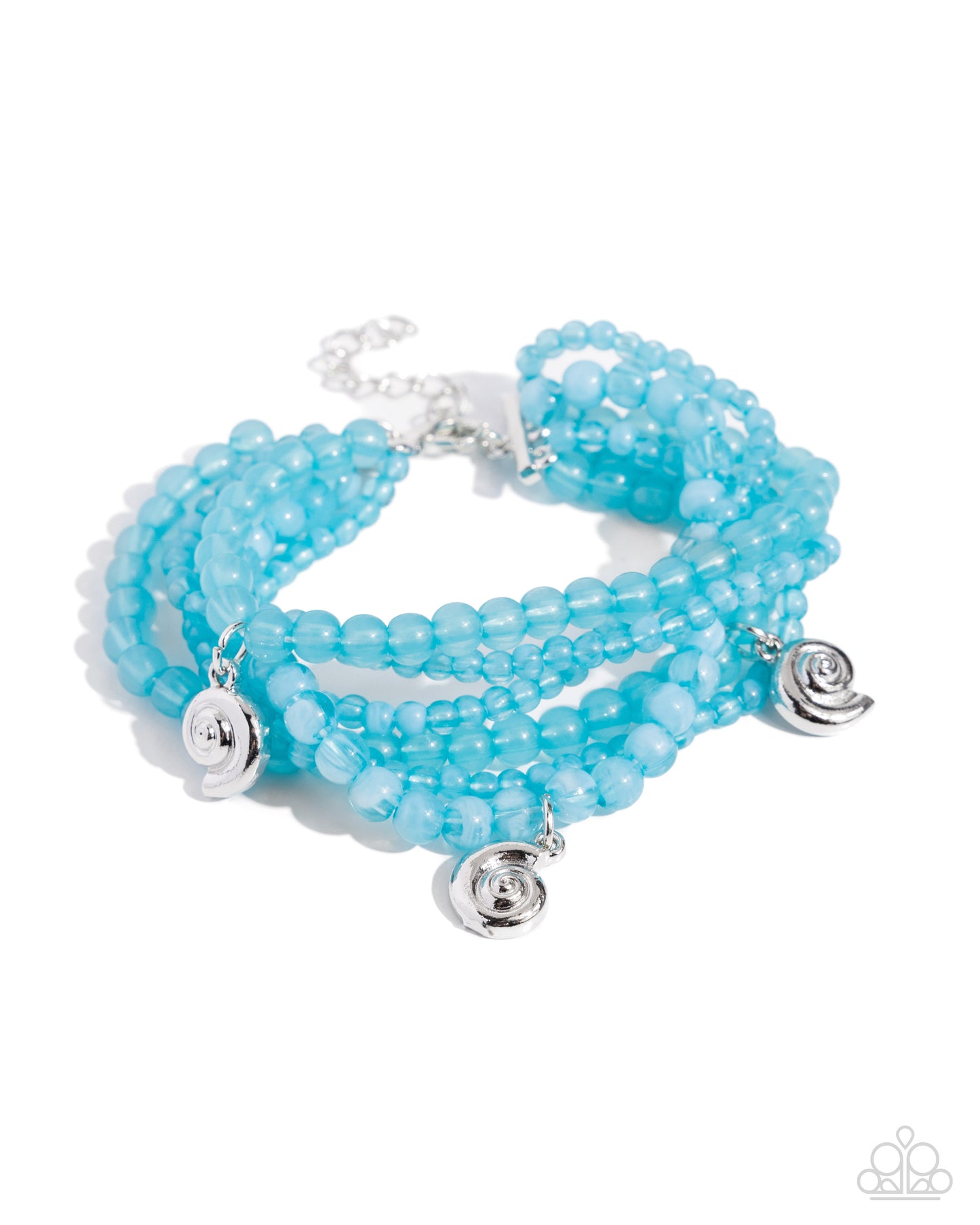 Swirling Shopaholic - Blue Capri Bead Multi Bracelet Look Paparazzi B1790