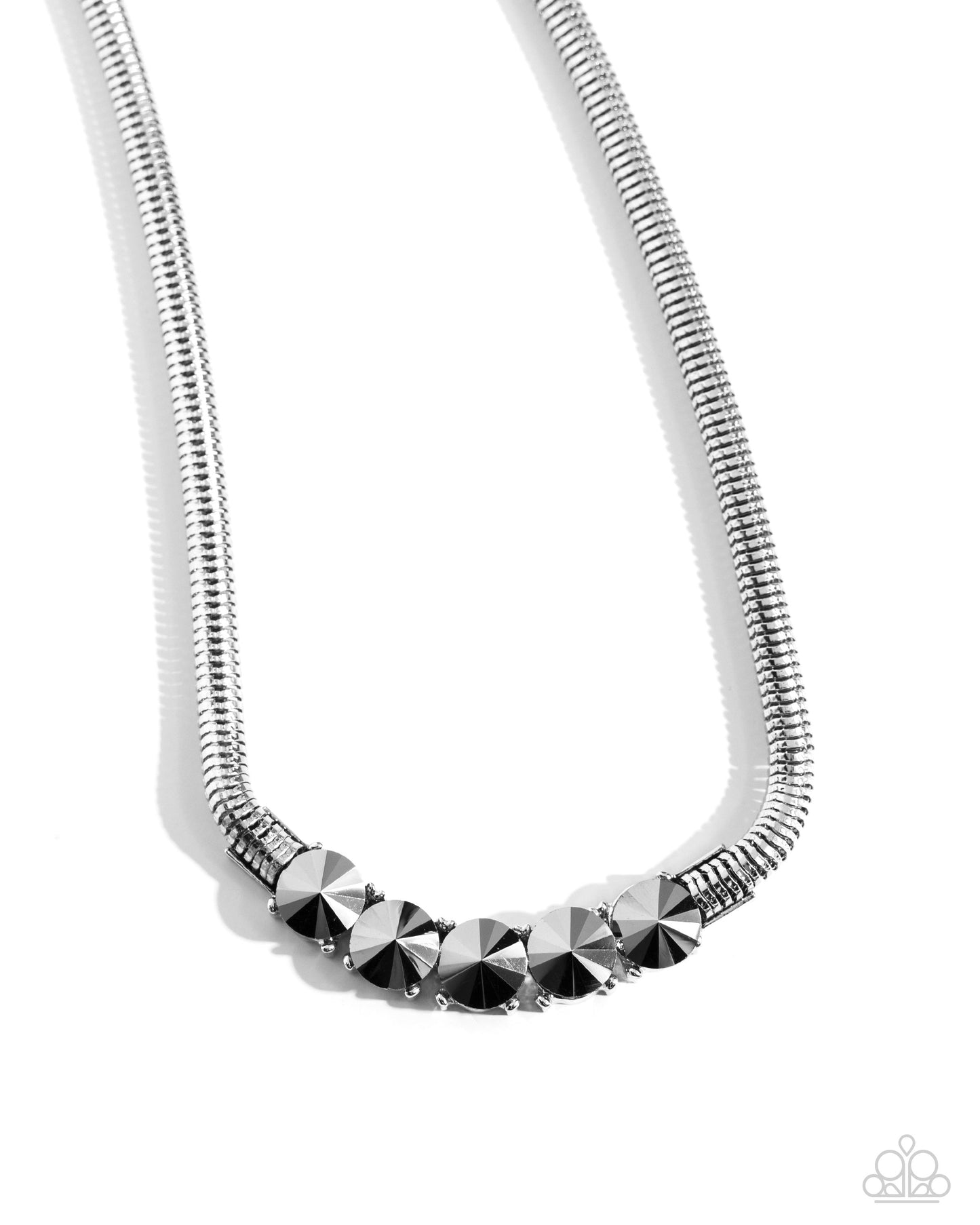 Musings Makeover - Silver Thick Chain Hematite Gem Necklace Paparazzi N2248