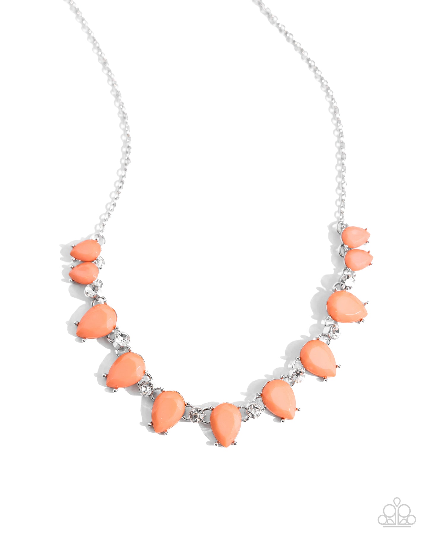 Malibu Marvel - Orange Desert Flower Teardrop Bead Necklace Paparazzi N2417