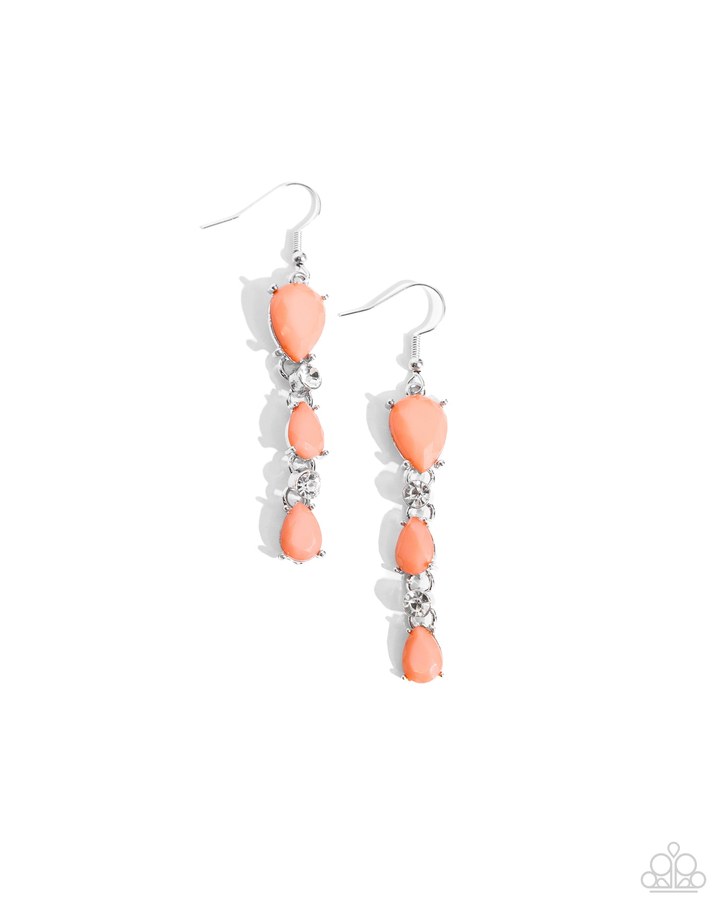 Malibu March - Orange Desert Flower Teardrop Bead Earring Paparazzi E2062