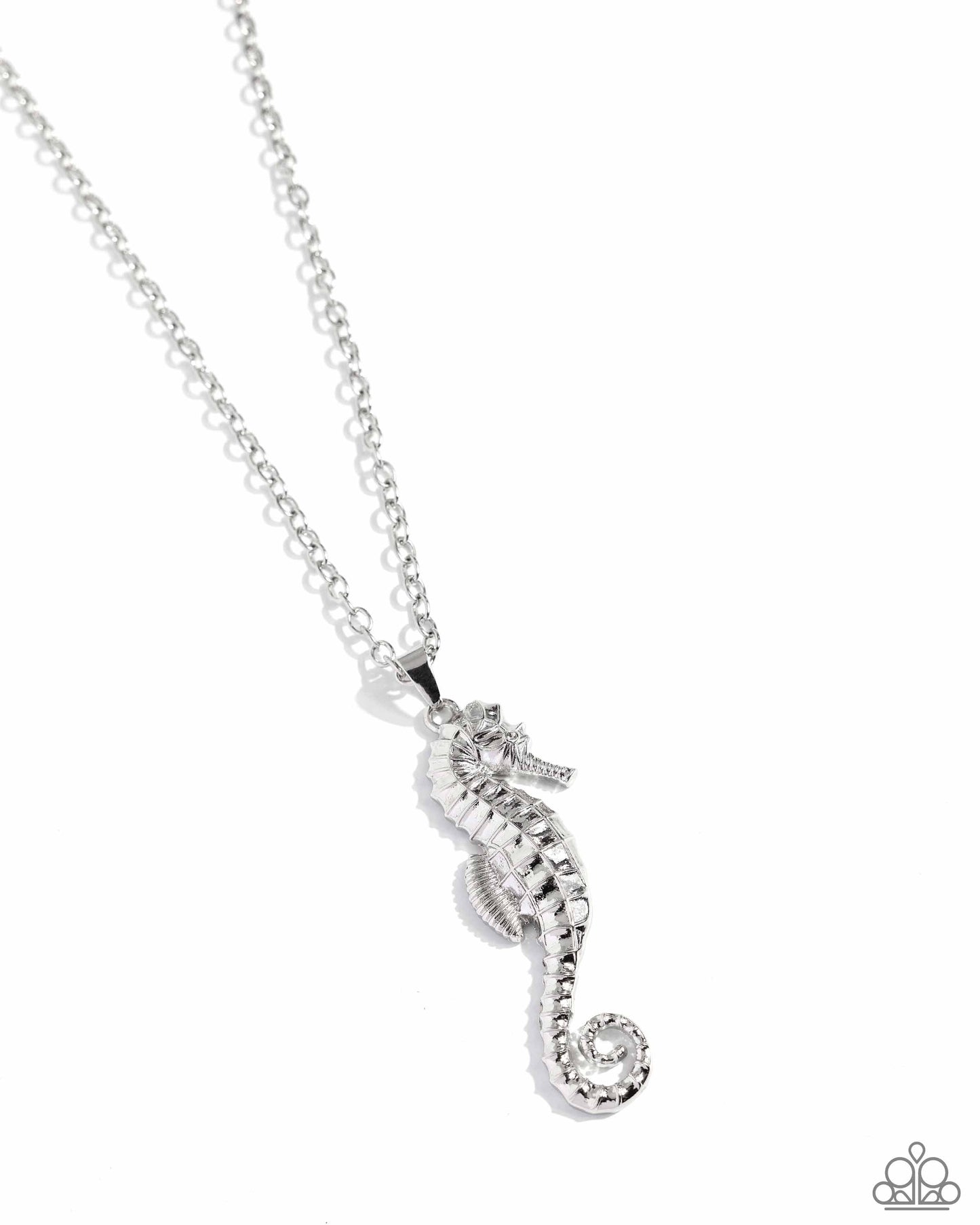 Sparkling Seahorse - Silver Seahorse Pendant Necklace Paparazzi