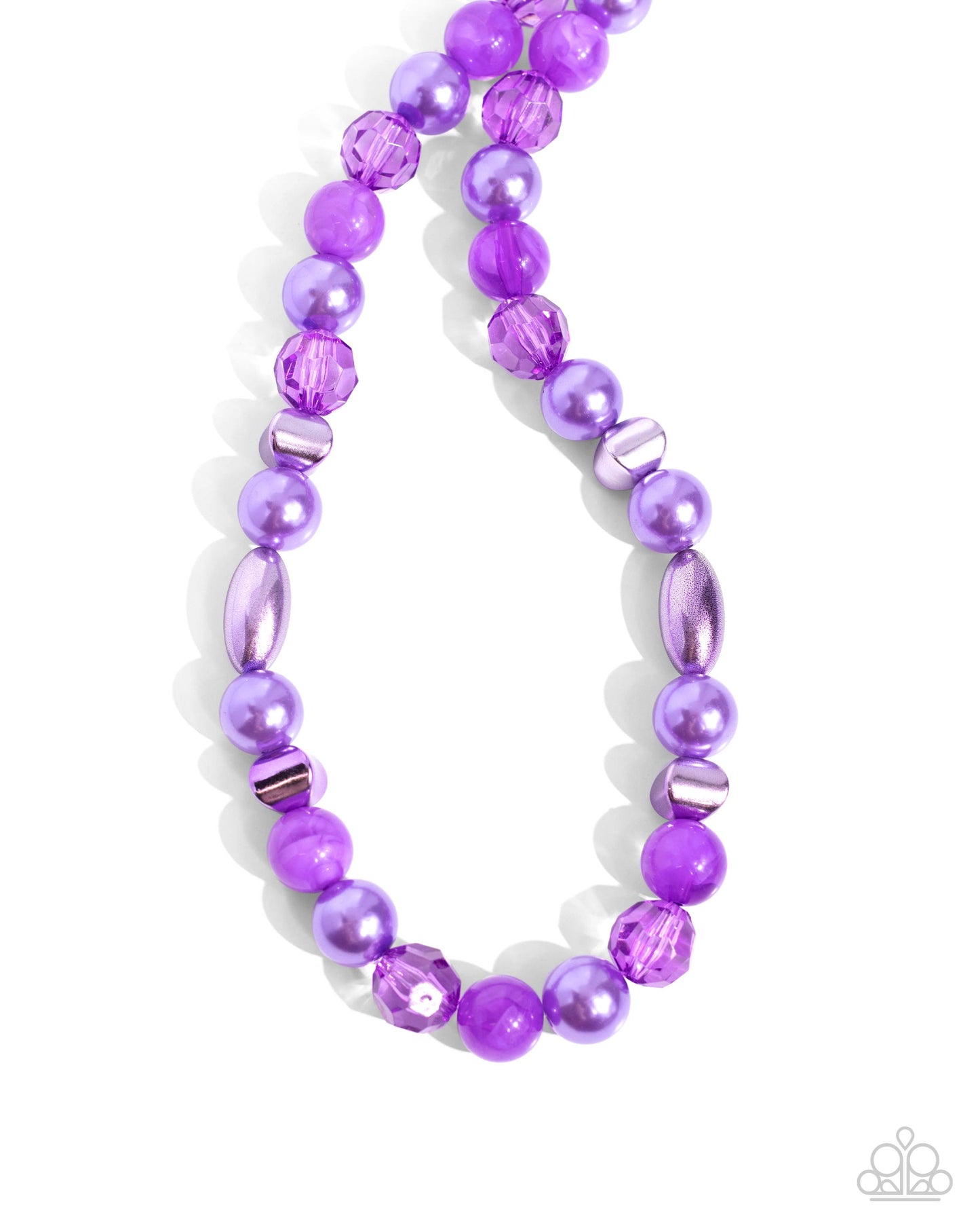 Plentiful Pearls - Purple Faceted, Clear, & Glossy Pearl Necklace Paparazzi N2372