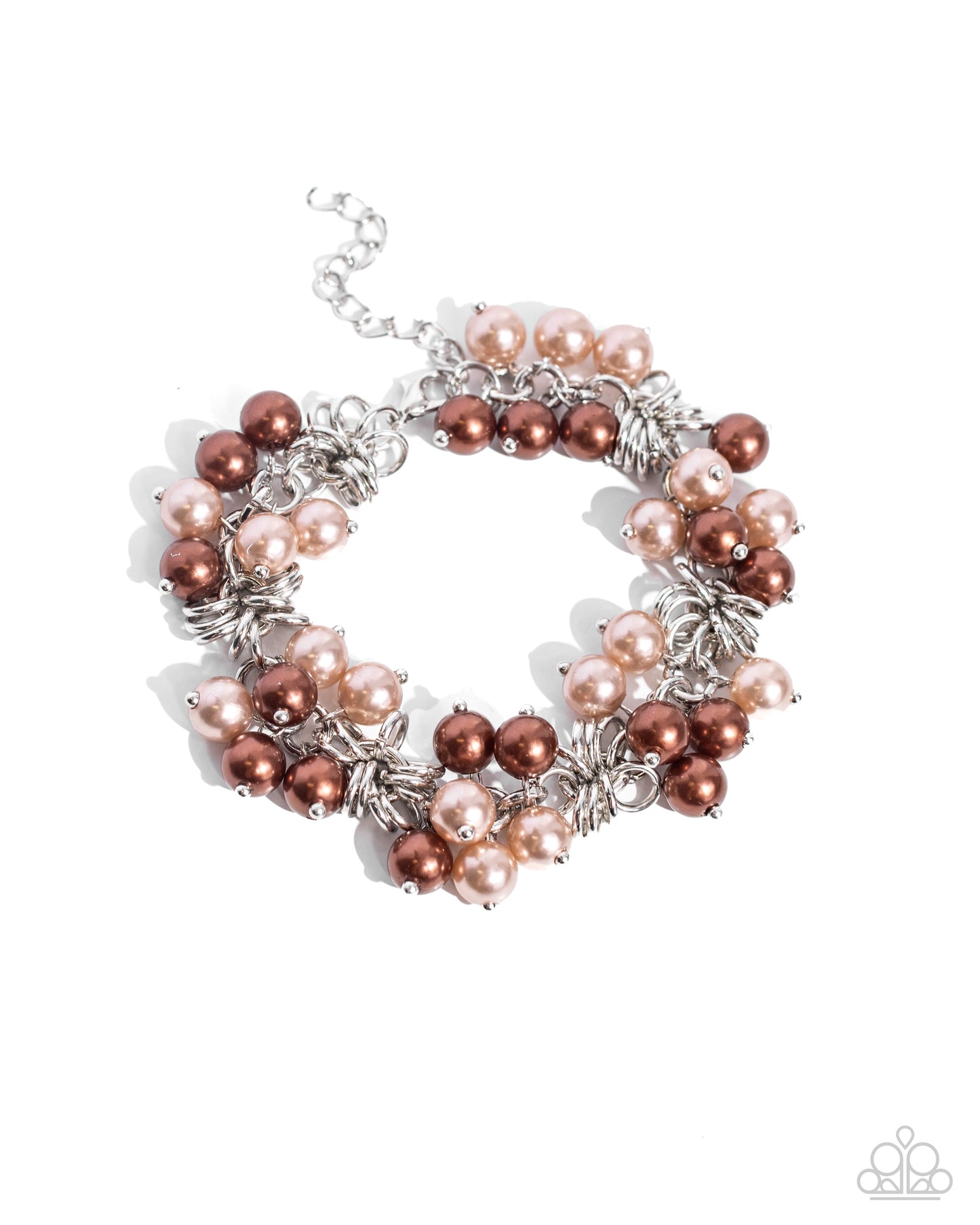 Endless Loop - Brown & Brush Colored Pearl Bead Bracelet Paparazzi B1764